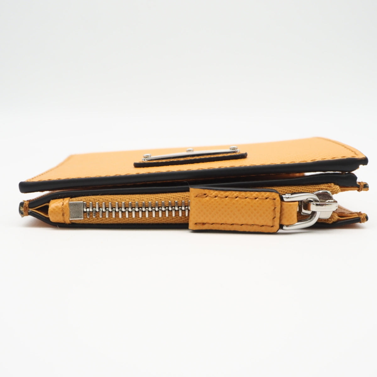 Prada Orange Saffiano Triangle Wallet (Bi-Fold) (Pre-Owned)