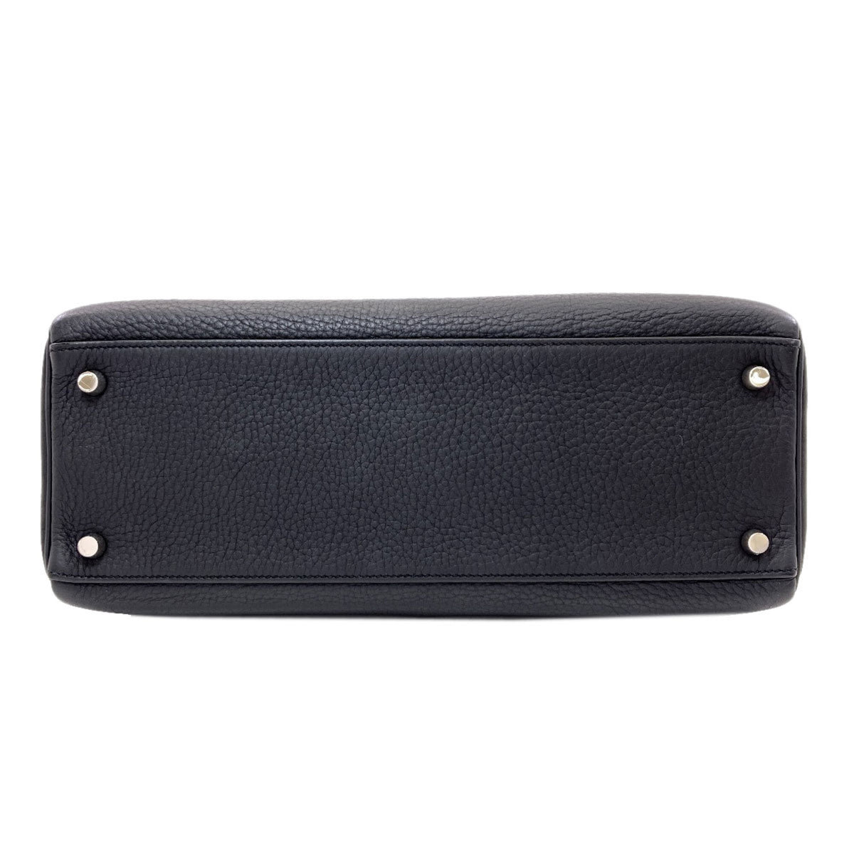 Hermes Kelly Black Taurillon Clemence Leather Handbag (Pre-Owned)