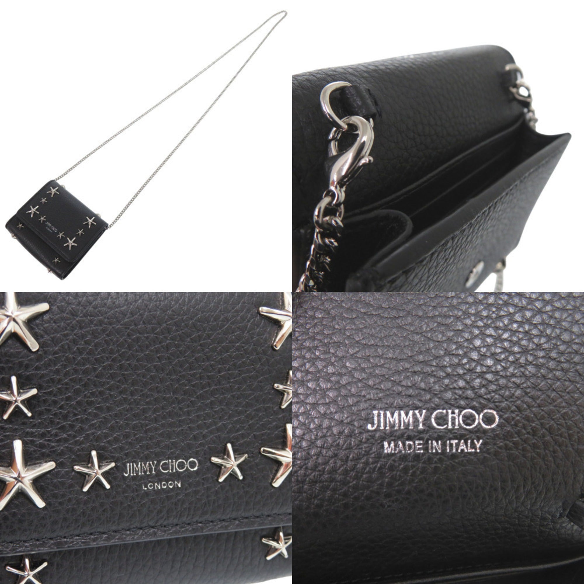 Jimmy Choo Black Leather Clutch Bag (Pre-Owned)