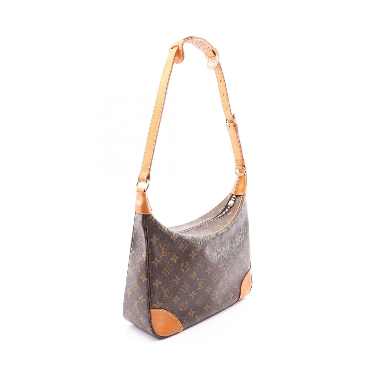 Louis Vuitton Brown Coated Canvas Leather Handbag Shoulder Bag (Pre-Owned)