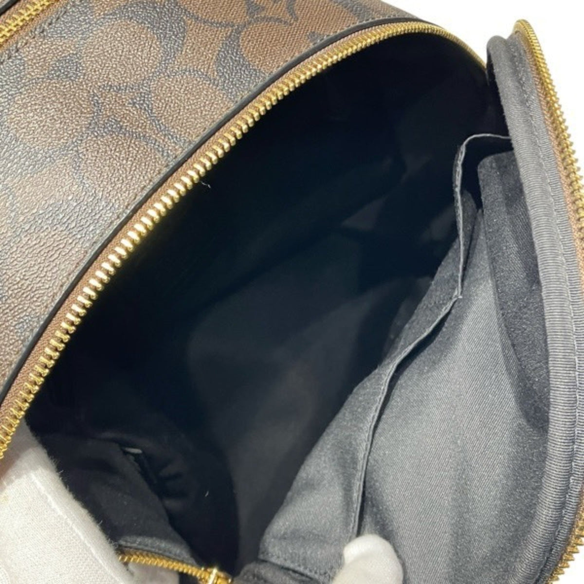 Coach Black Brown Signature Line Backpack (Pre-Owned)