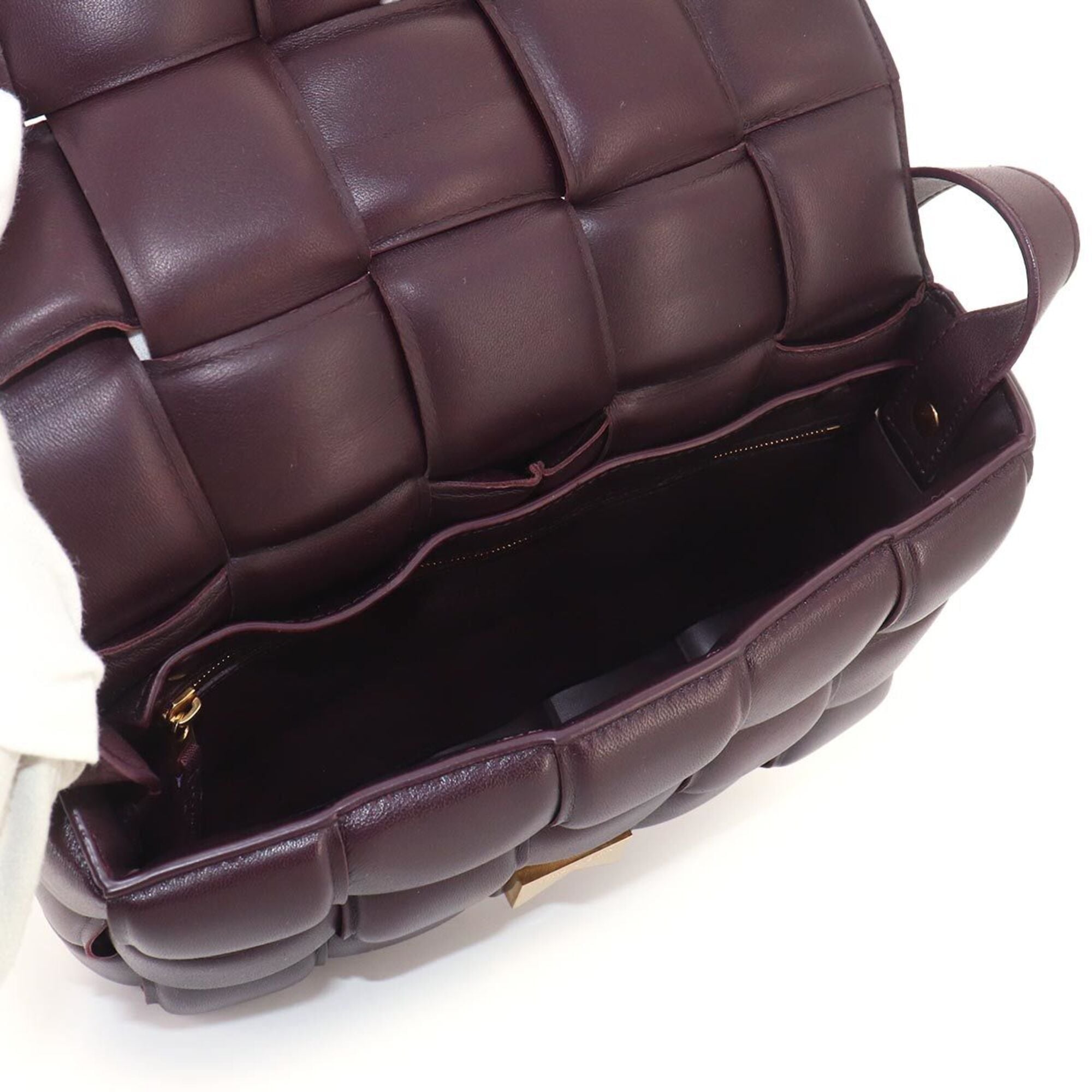 Bottega Veneta Purple Leather Handbag Shoulder Bag (Pre-Owned)