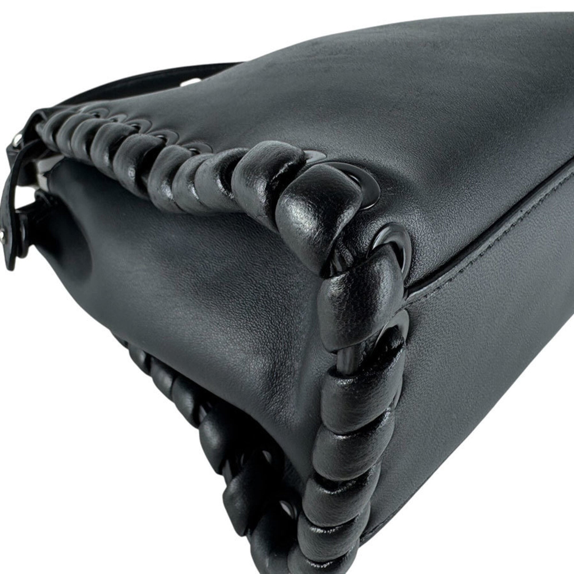 Fendi Black Leather Handbag Shoulder Bag (Pre-Owned)