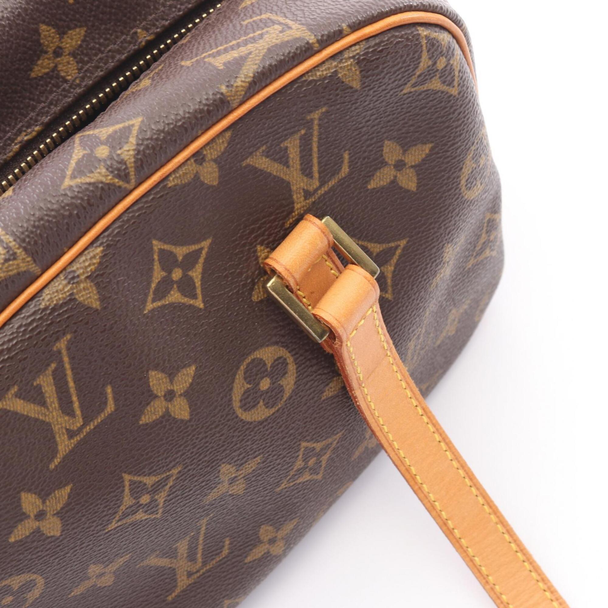 Louis Vuitton Brown Coated Canvas Leather Handbag Shoulder Bag (Pre-Owned)
