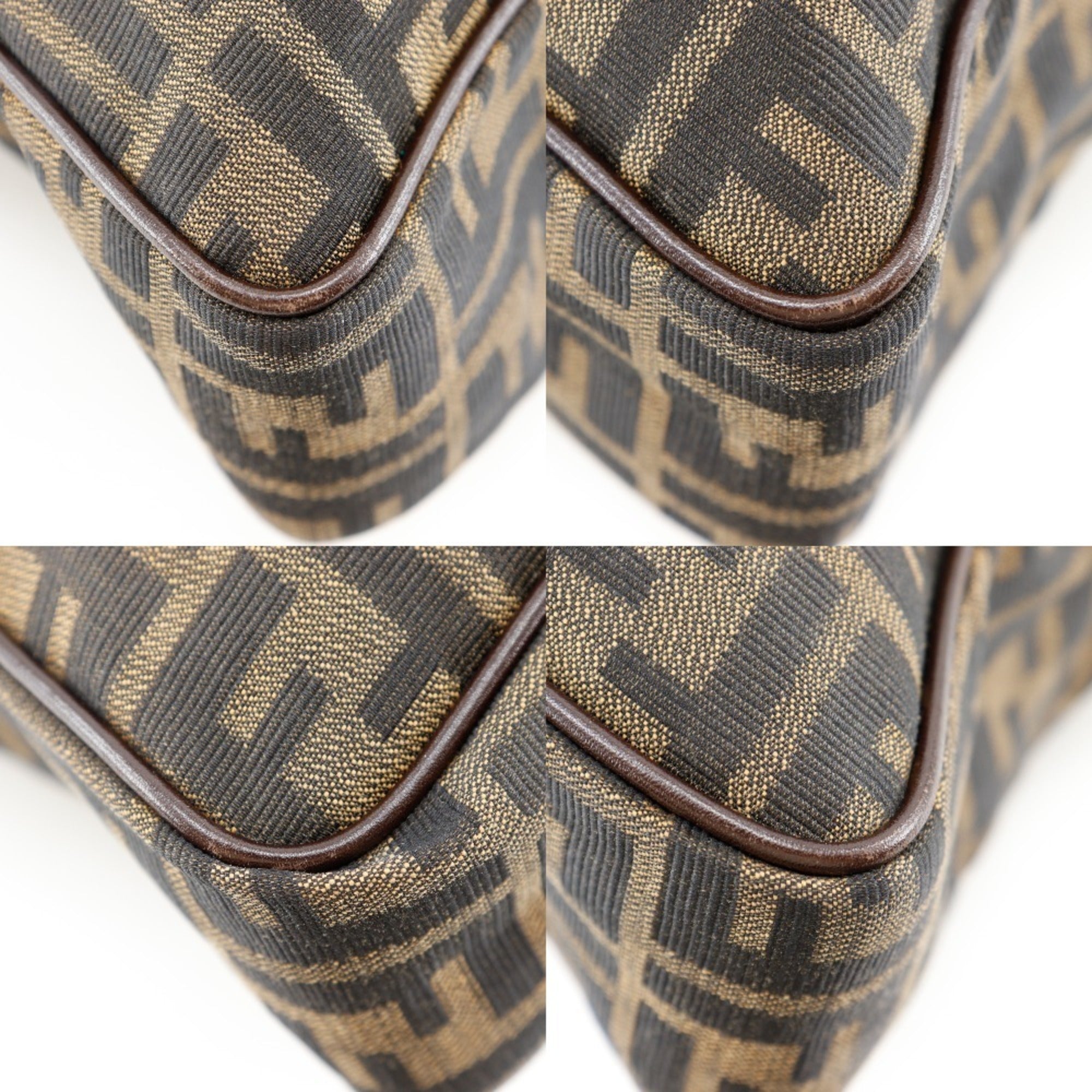 Fendi Brown Nylon Canvas Handbag (Pre-Owned)