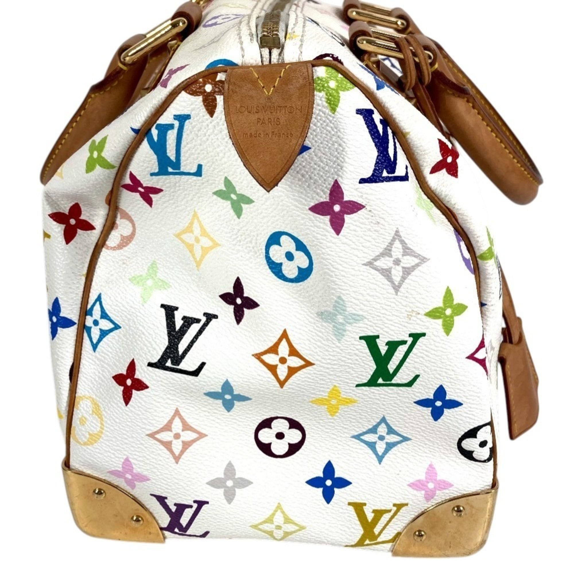 Louis Vuitton Blanc Multi-Color Monogram Multicolore Boston Bag Handbag (Pre-Owned)