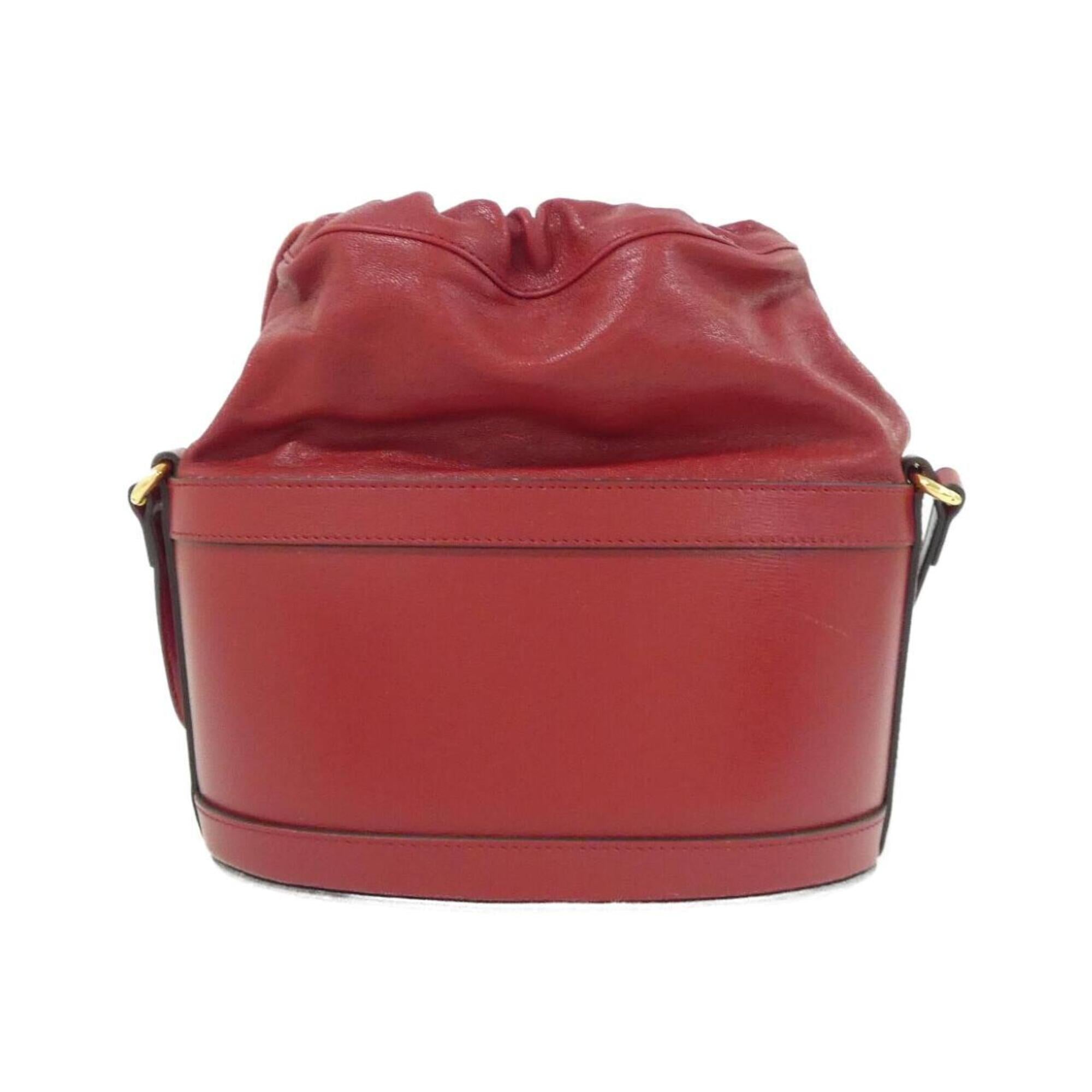 Gucci Red Color Leather Shoulder Bag (Pre-Owned)
