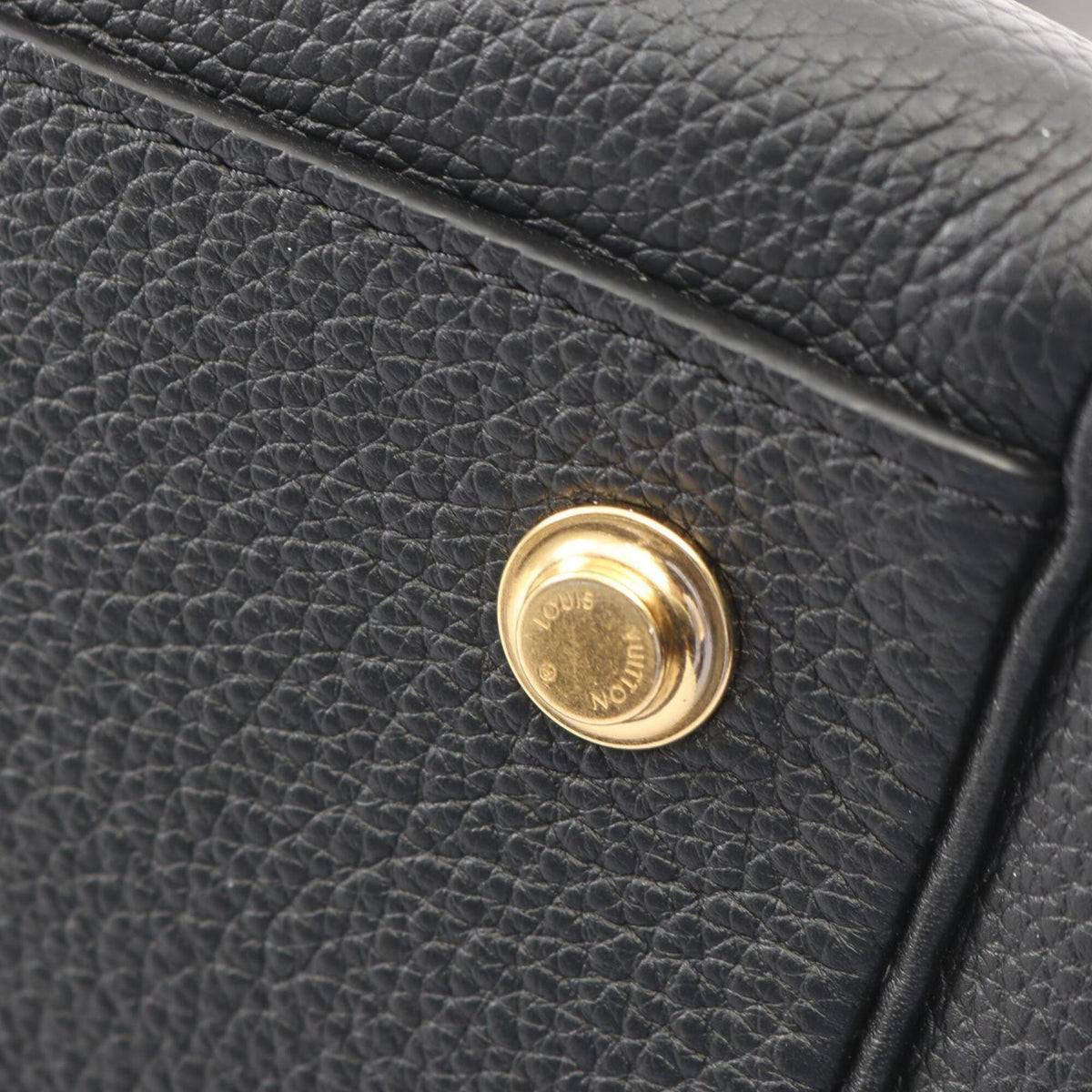Louis Vuitton Black Leather Handbag Tote Bag (Pre-Owned)