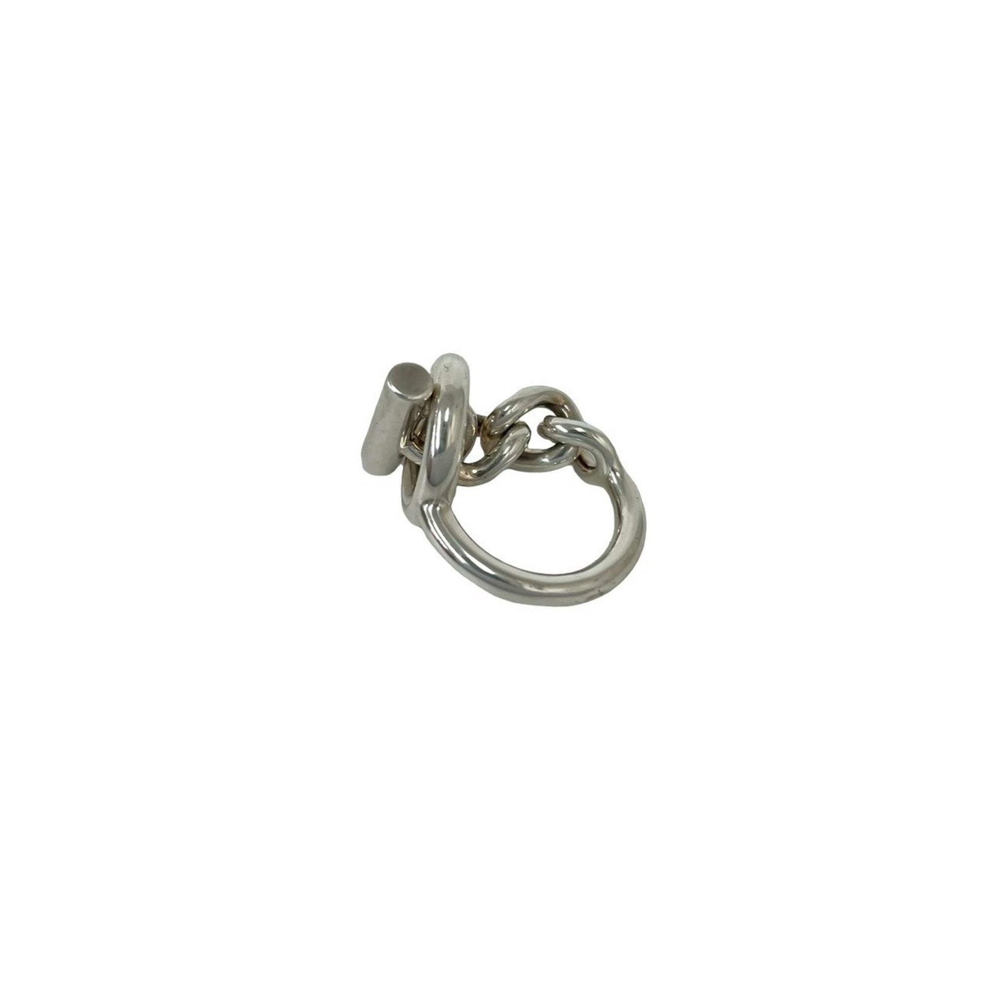 Hermes Silver Silver 925 Band Ring (Pre-Owned)