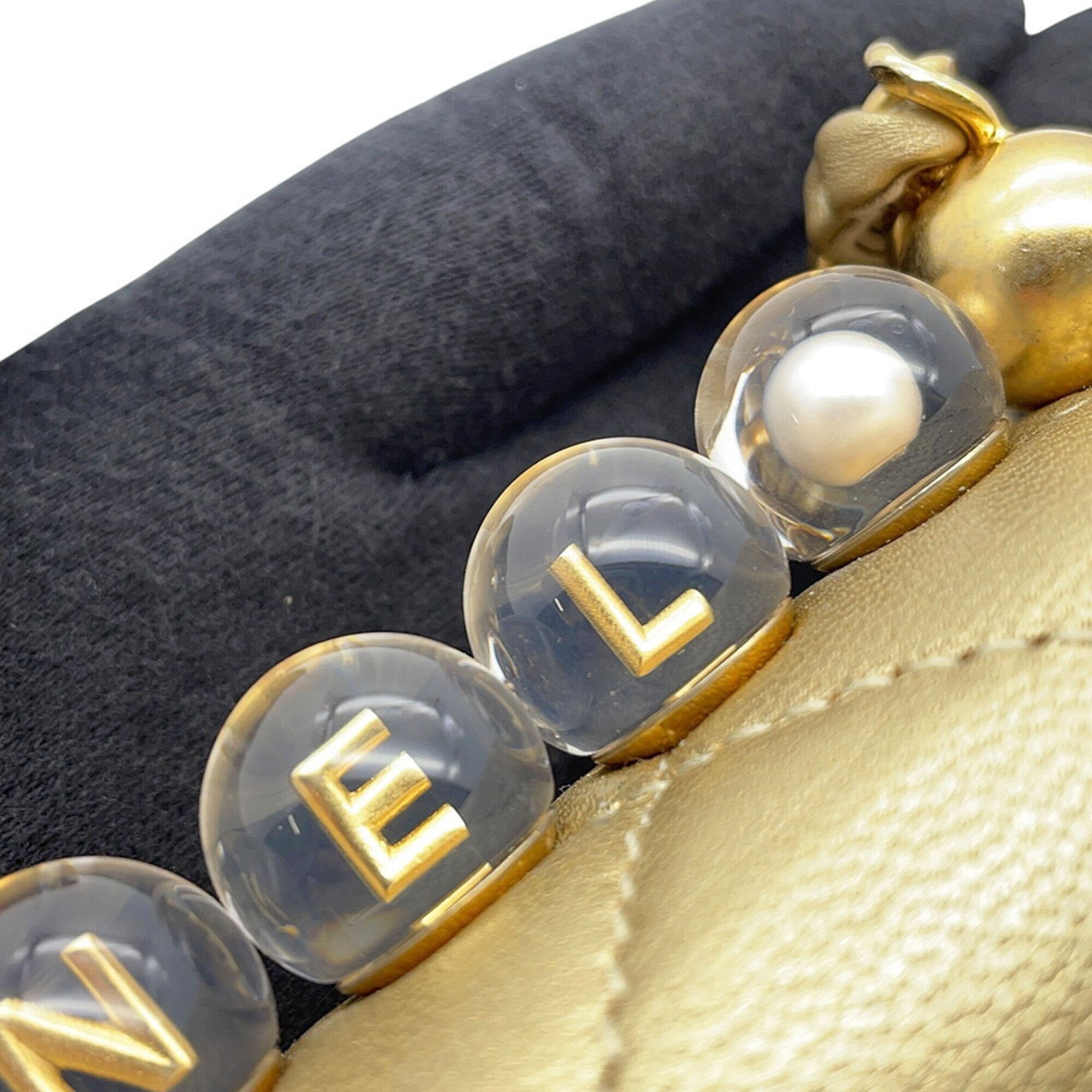 Chanel Champagne Gold Leather Shoulder Bag (Pre-Owned)