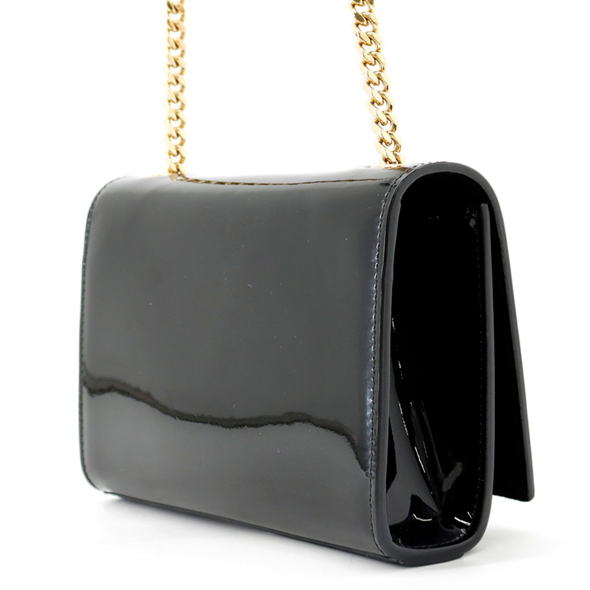 Yves Saint Laurent Black Patent Leather Handbag Shoulder Bag (Pre-Owned)