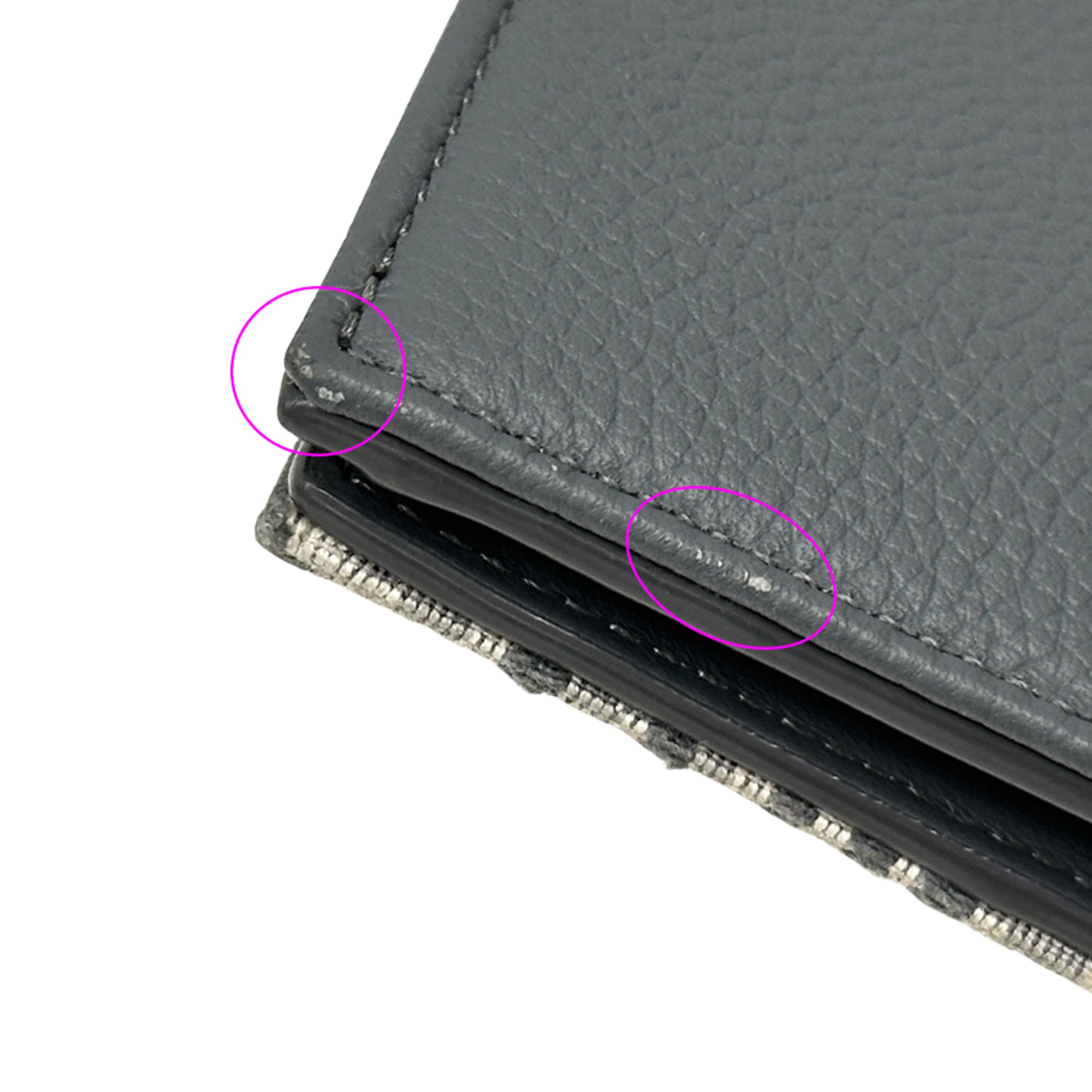 Christian Dior Gray Leather Wallet (Bi-Fold) (Pre-Owned)