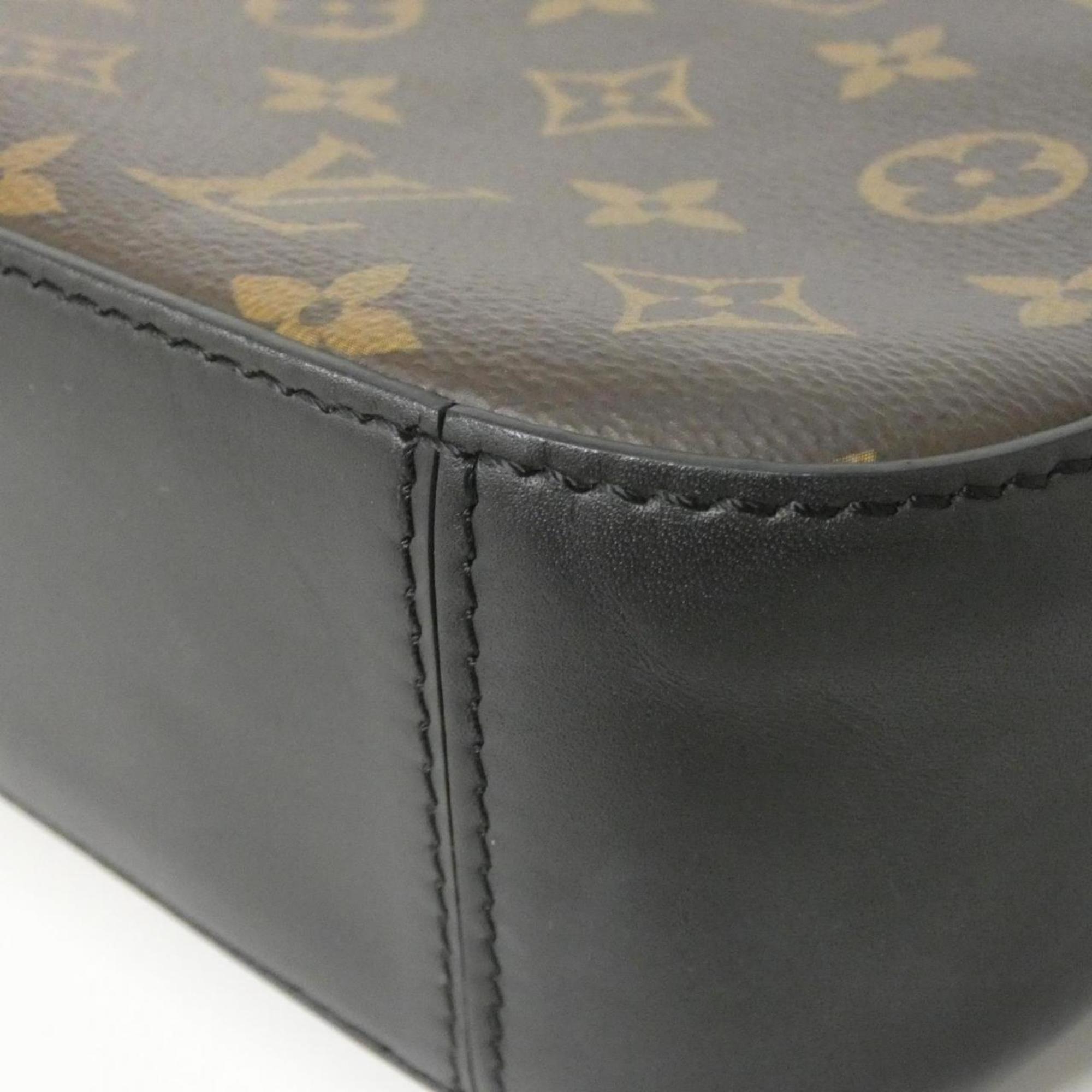 Louis Vuitton Black Marron Coated Canvas Leather Shoulder Bag (Pre-Owned)