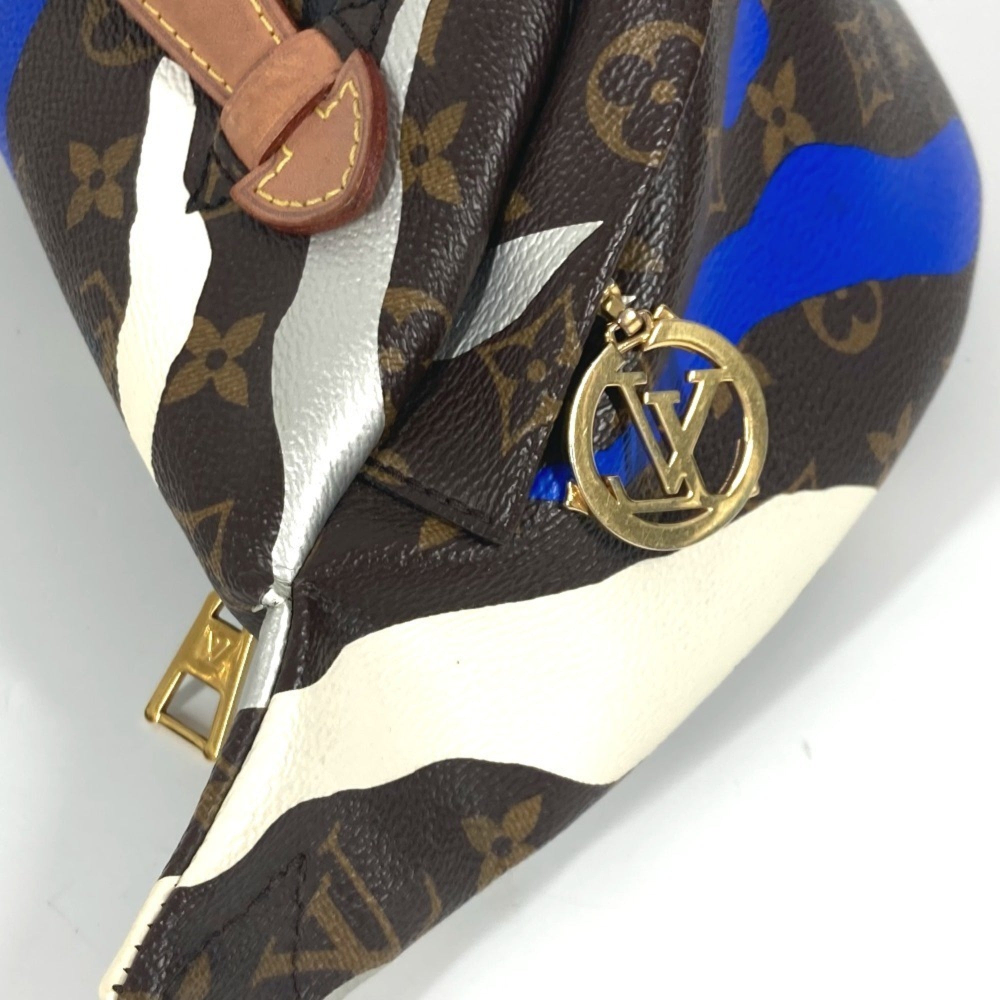 Louis Vuitton Blue Brown White Monogram Sling Bag (Pre-Owned)