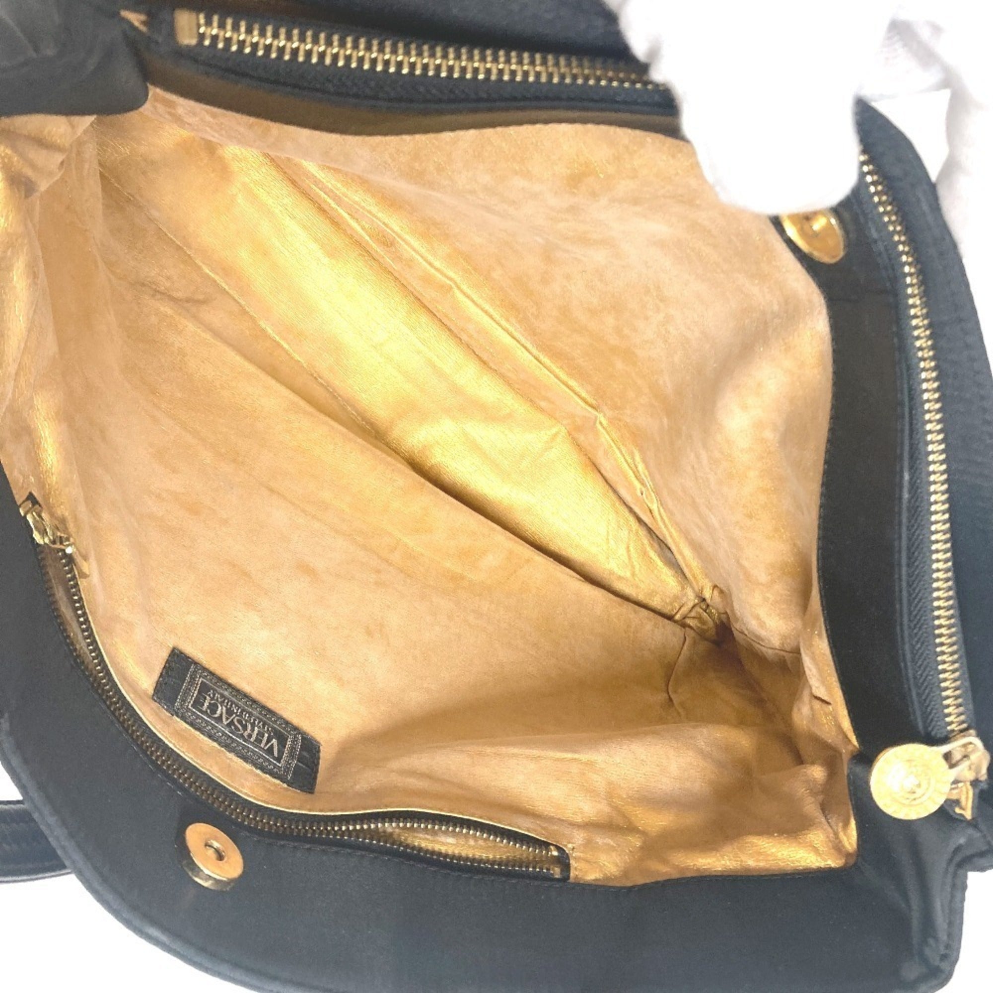 Versace Black Nylon Shoulder Bag Tote Bag (Pre-Owned)