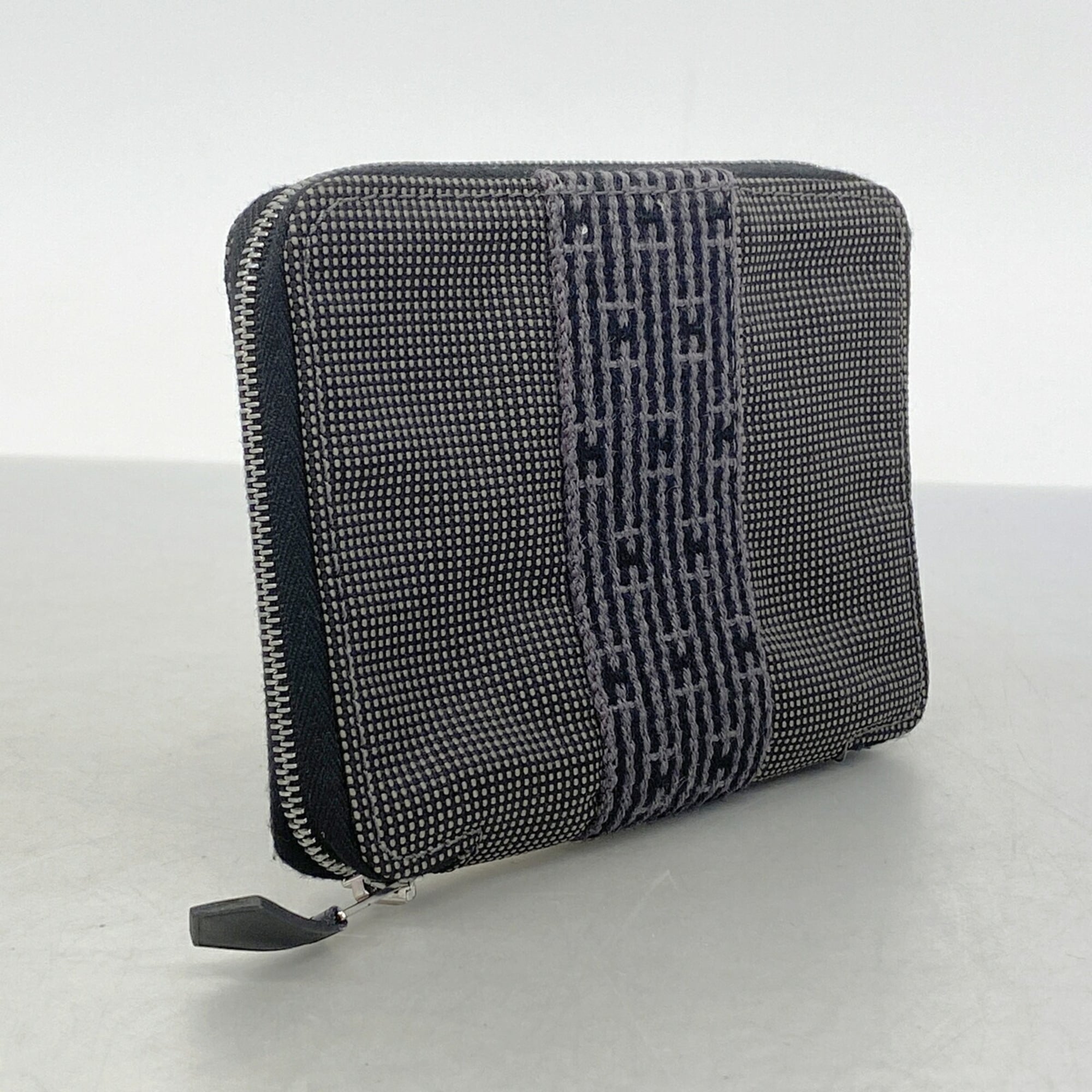 Hermes Gray Nylon Coin Purse/Coin Case (Pre-Owned)