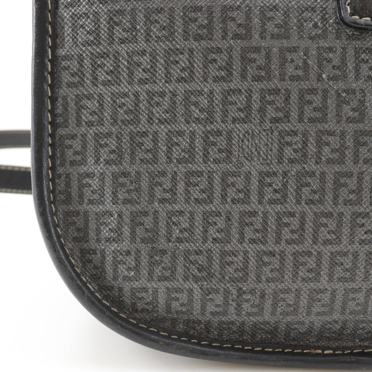 Fendi Zucchino Gray Zucchino Pochette Shoulder Bag (Pre-Owned)