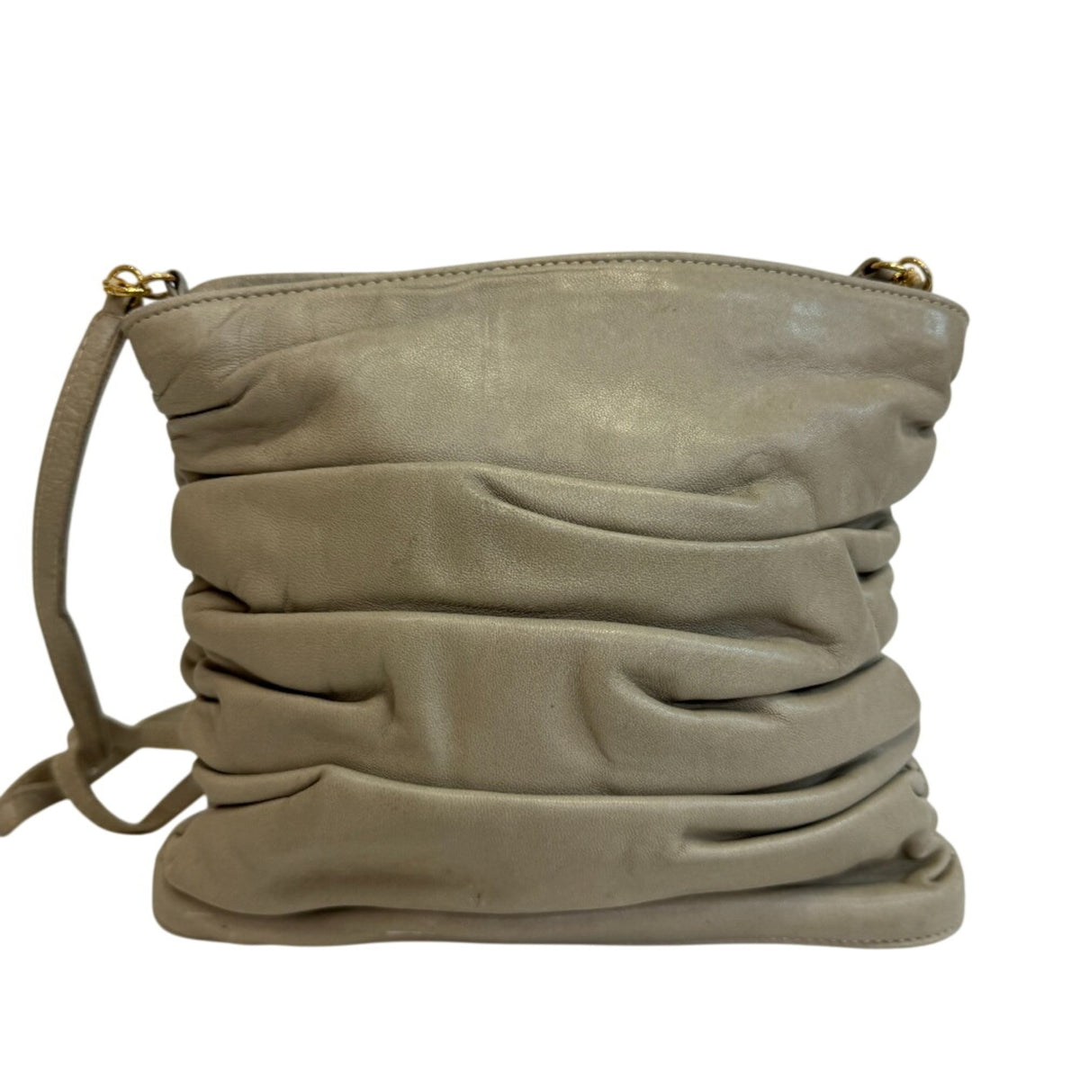 Fendi Beige Leather Shoulder Bag (Pre-Owned)