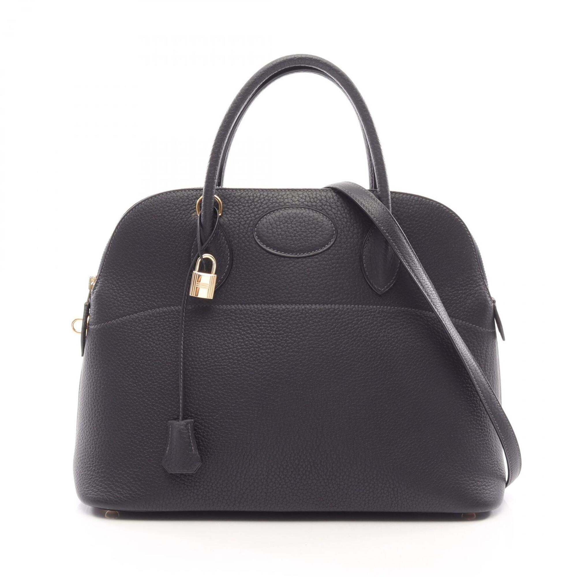 Hermes Navy Fjord Leather Leather Handbag (Pre-Owned)