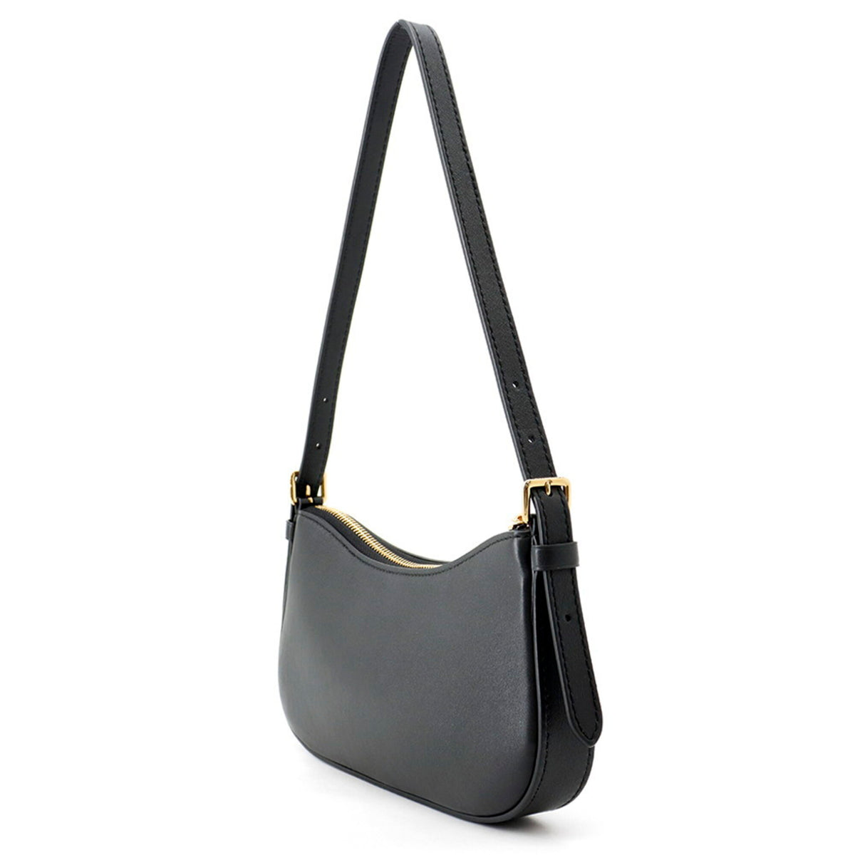 Louis Vuitton Noir Leather Pochette Shoulder Bag (Pre-Owned)