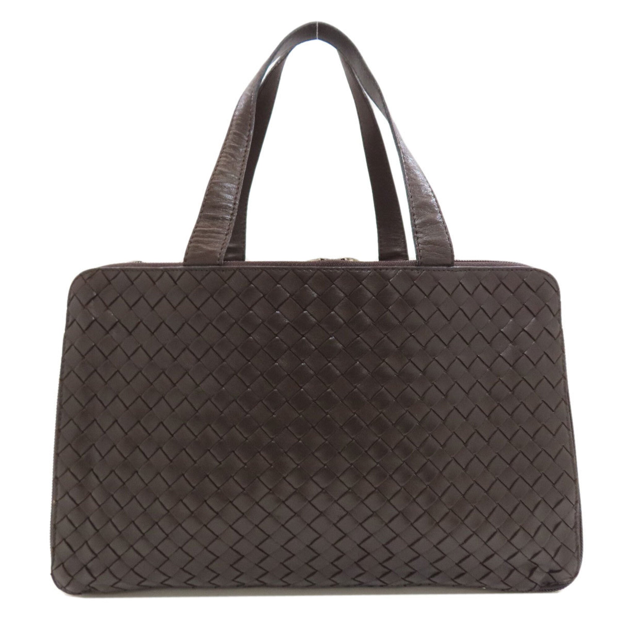 Bottega Veneta Intrecciato Dark Brown Leather Handbag (Pre-Owned)