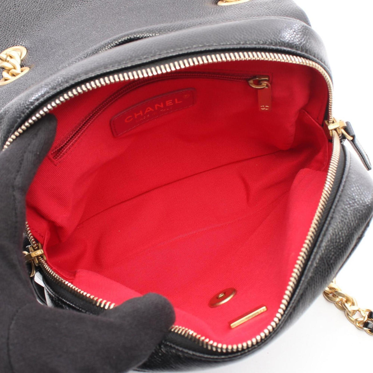 Chanel 2.55 Black Grained Calfskin Backpack Handbag (Pre-Owned)