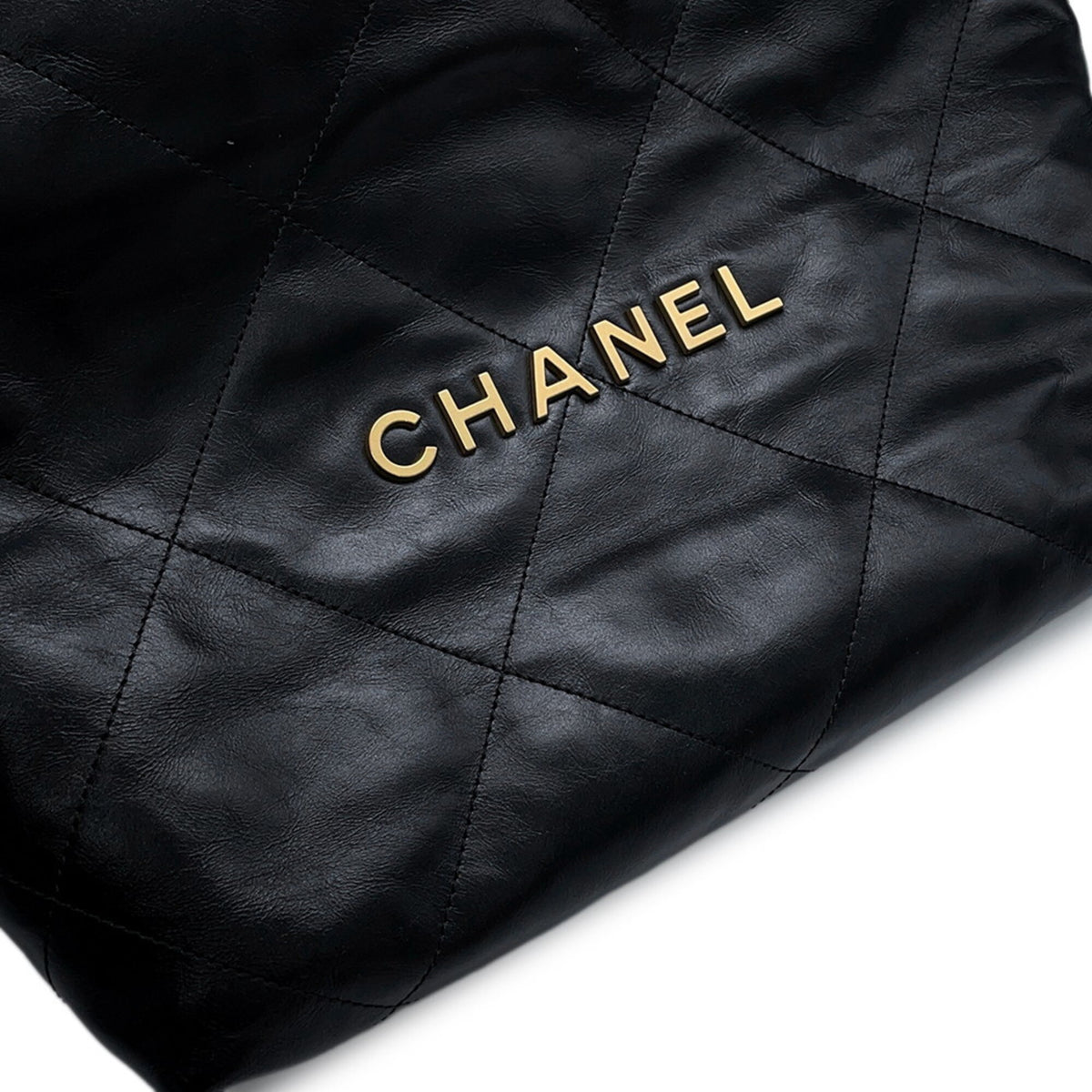 Chanel Black Leather Handbag Pouch (Pre-Owned)