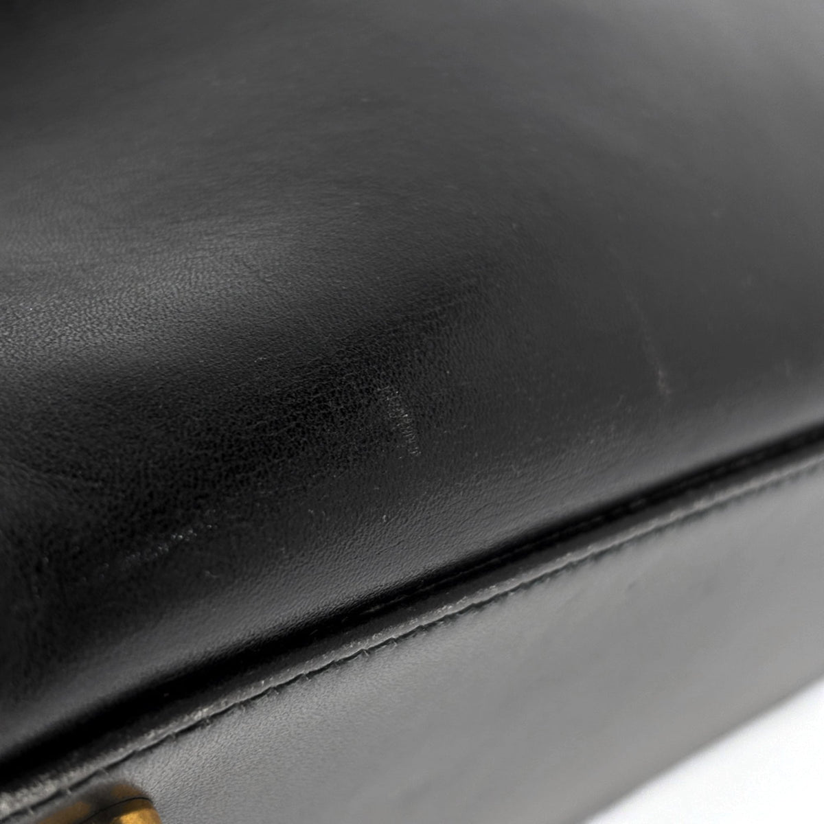 Hermes Kelly Black Box Calf Leather Handbag (Pre-Owned)