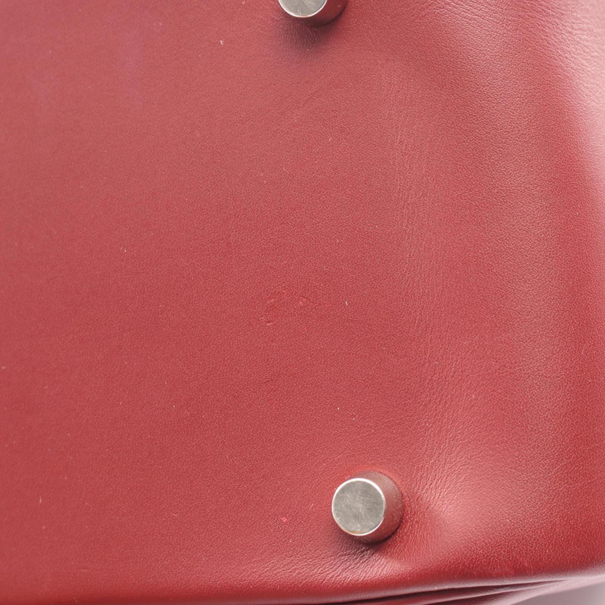 Hermes Bordeaux Rouge H Gulliver Leather Handbag (Pre-Owned)