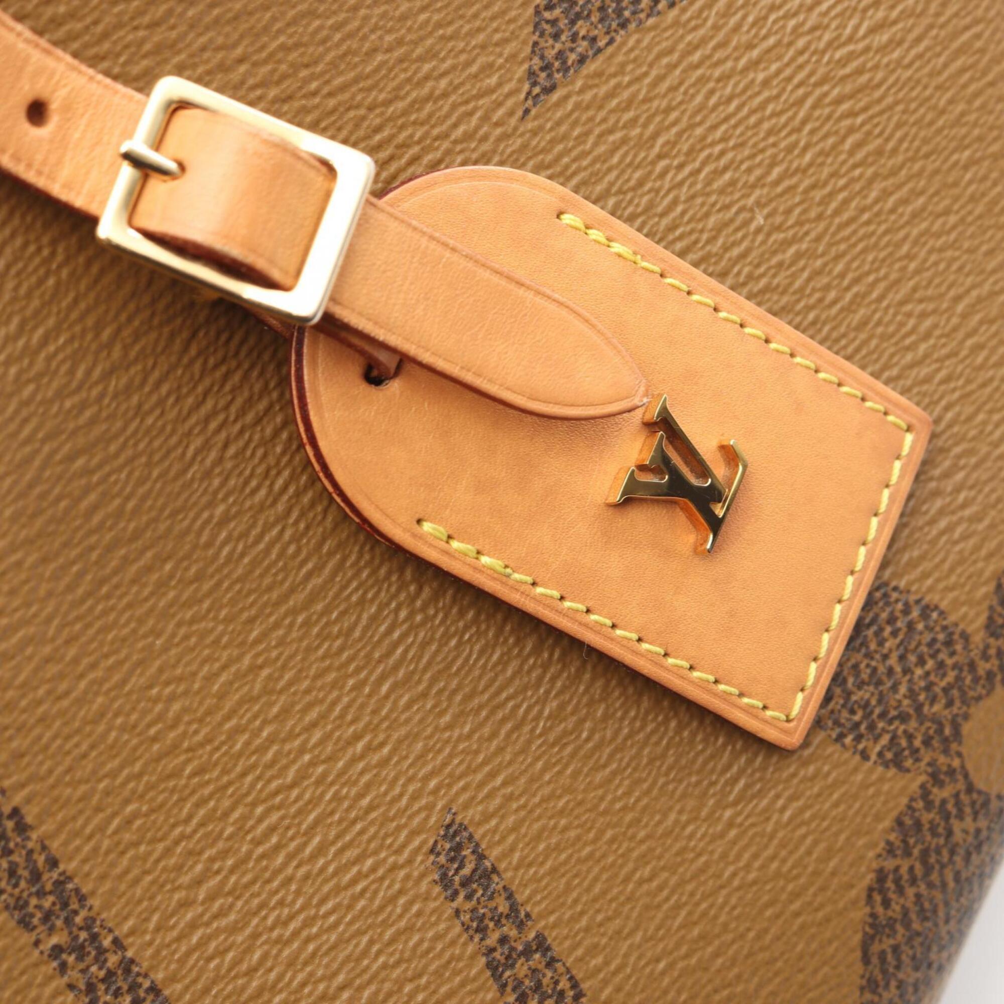Louis Vuitton Brown Coated Canvas Leather Handbag Shoulder Bag (Pre-Owned)