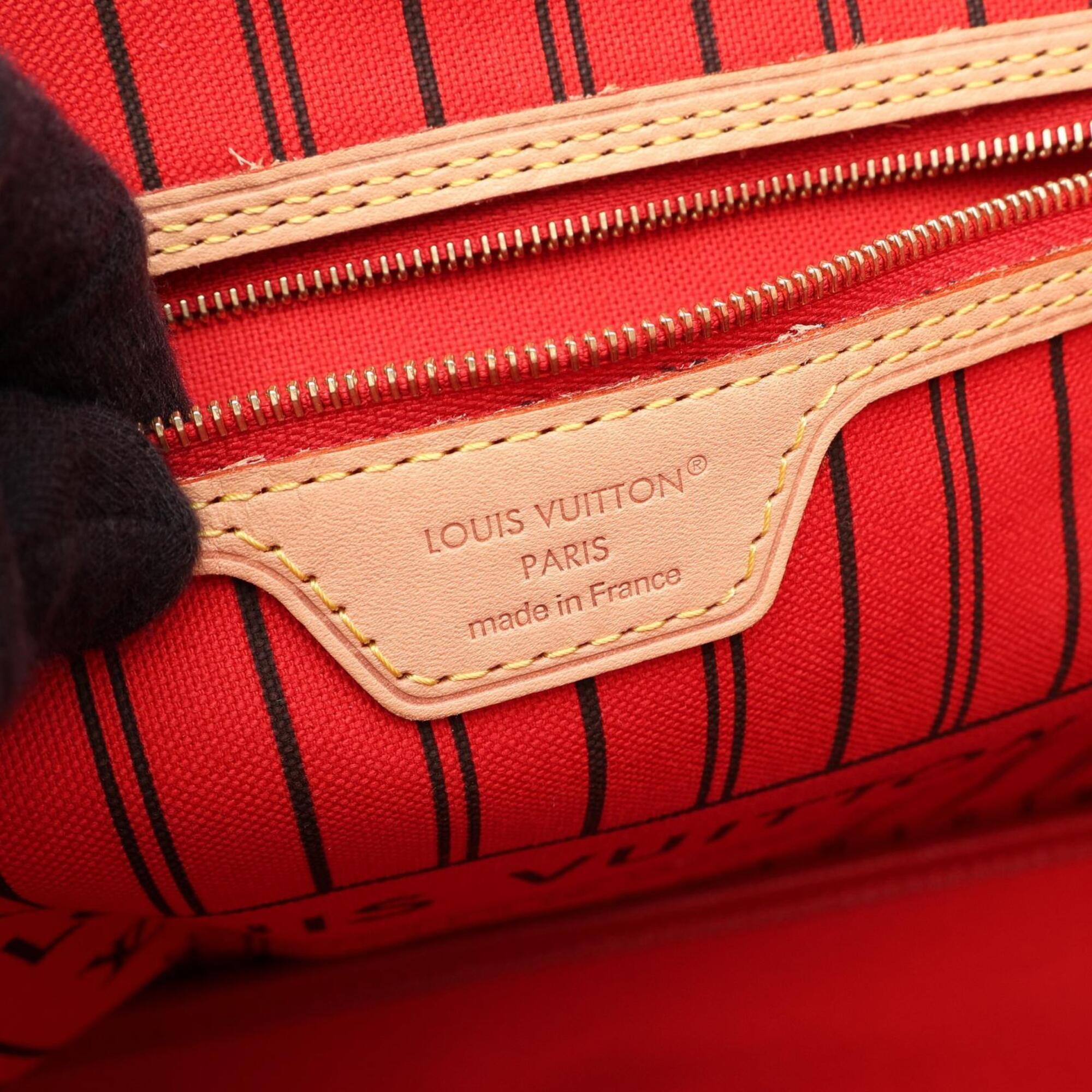 Louis Vuitton Brown Red Color Coated Canvas Leather Canvas Handbag Tote Bag (Pre-Owned)