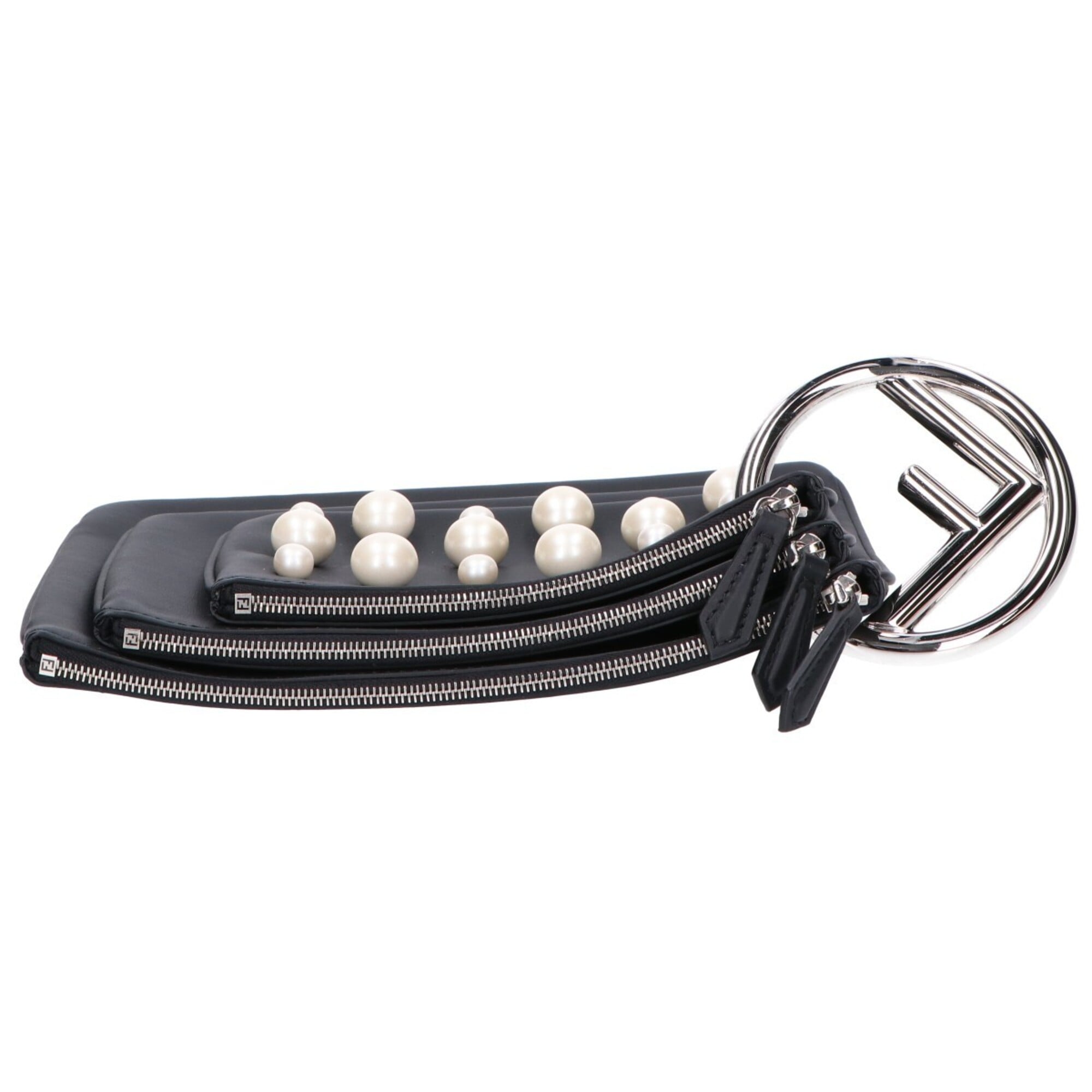 Fendi Black Leather Clutch Bag Pouch (Pre-Owned)