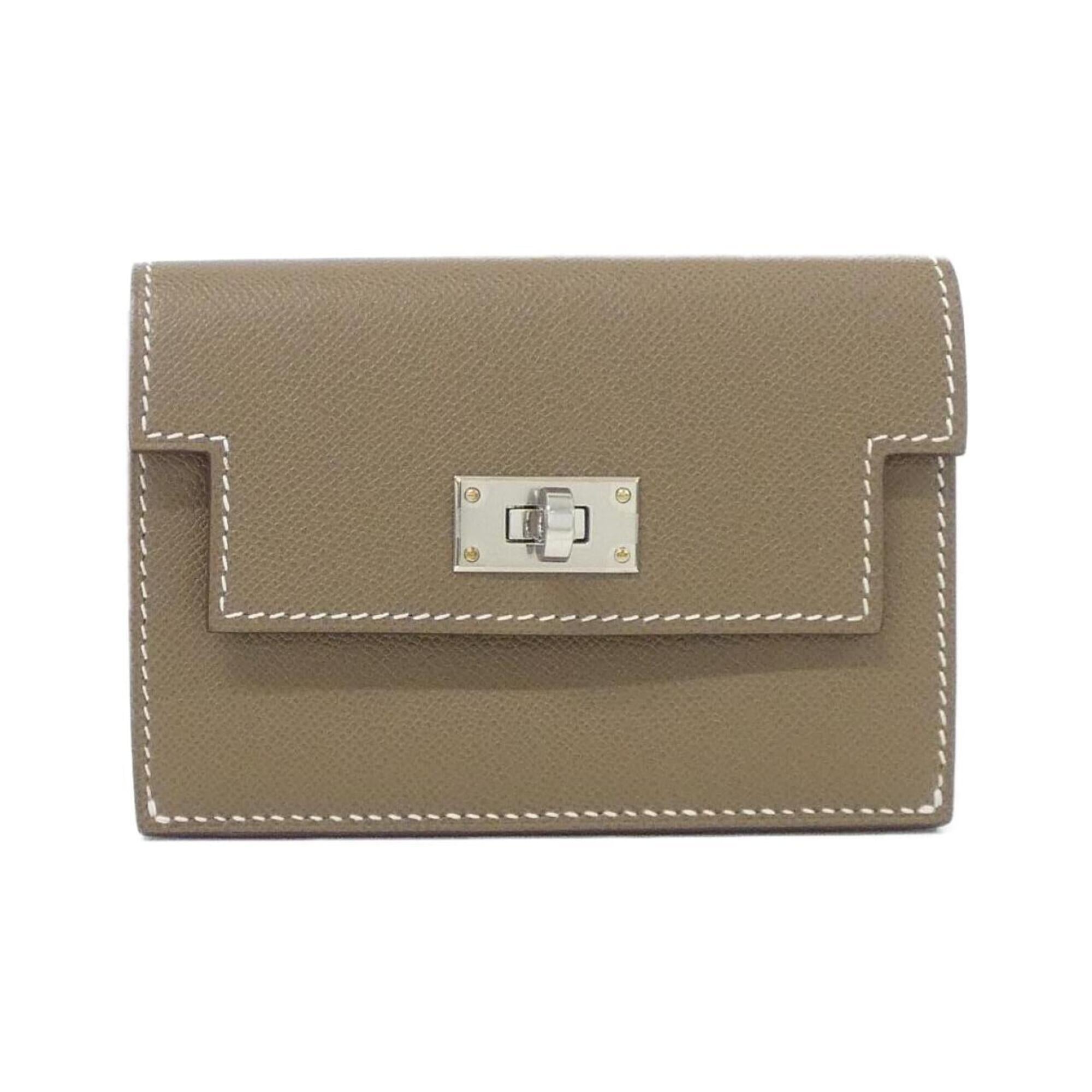 Hermes Kelly Etoupe Gray Leather Wallet (Bi-Fold) (Pre-Owned)