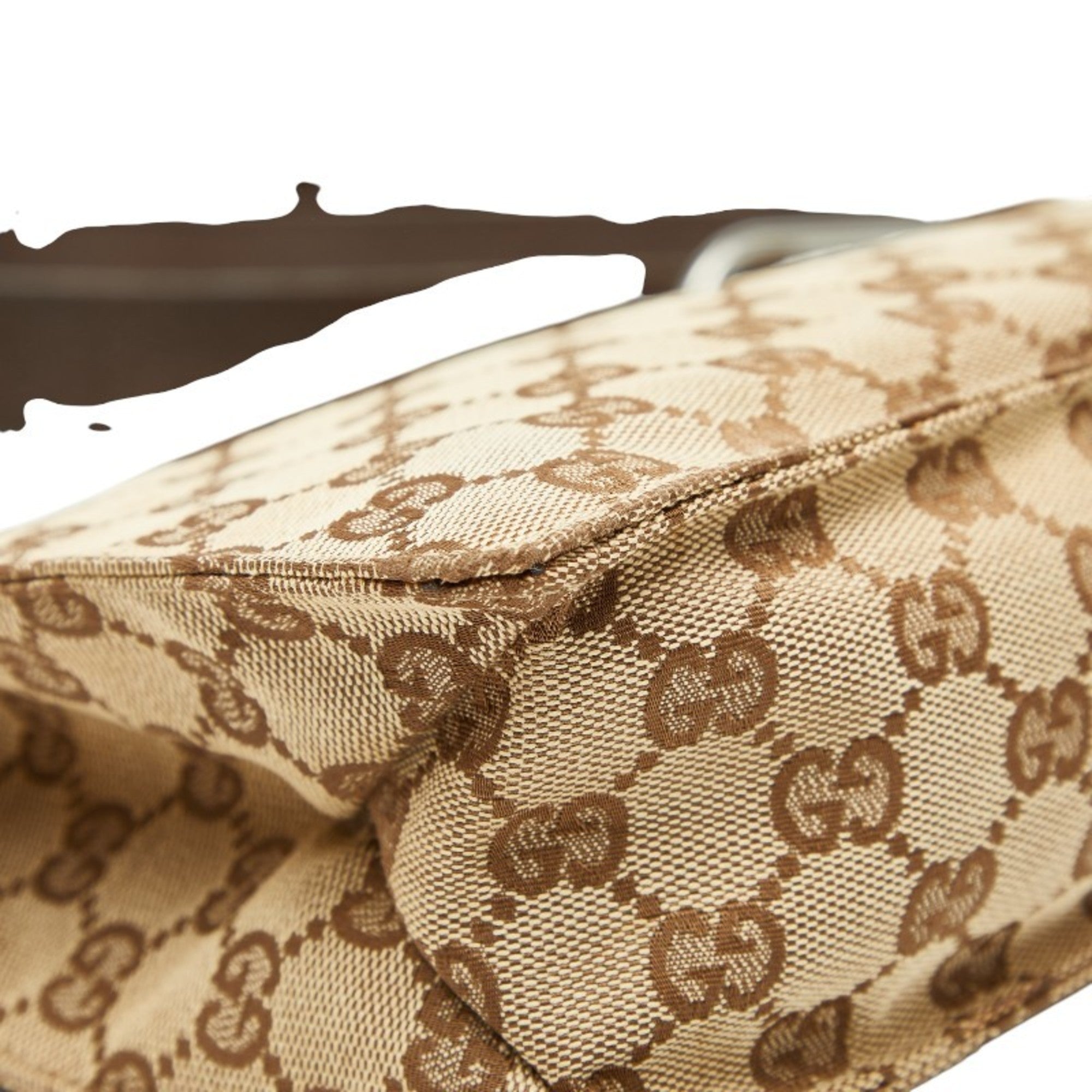 Gucci Gg Canvas Beige Brown Gg Canvas Shoulder Bag (Pre-Owned)