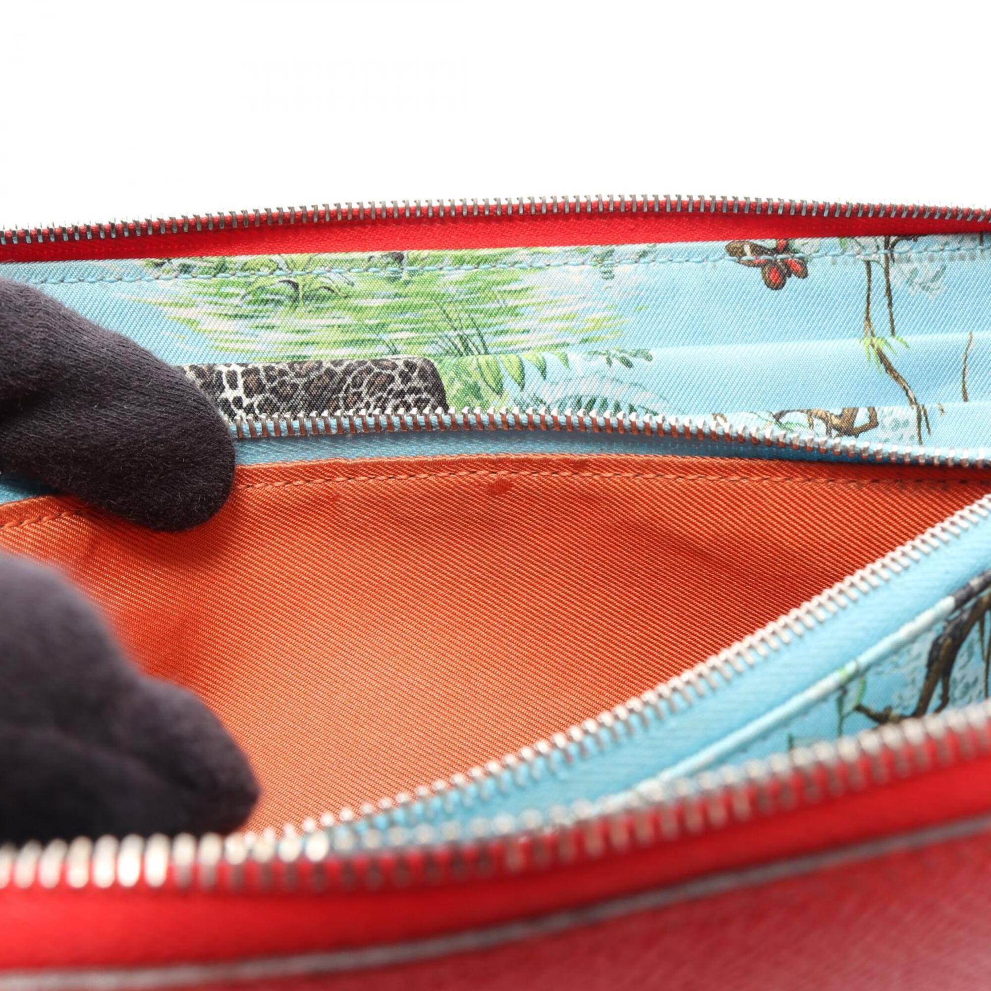 Hermes Red Color Epsom Leather Long Wallet (Bi-Fold) (Pre-Owned)