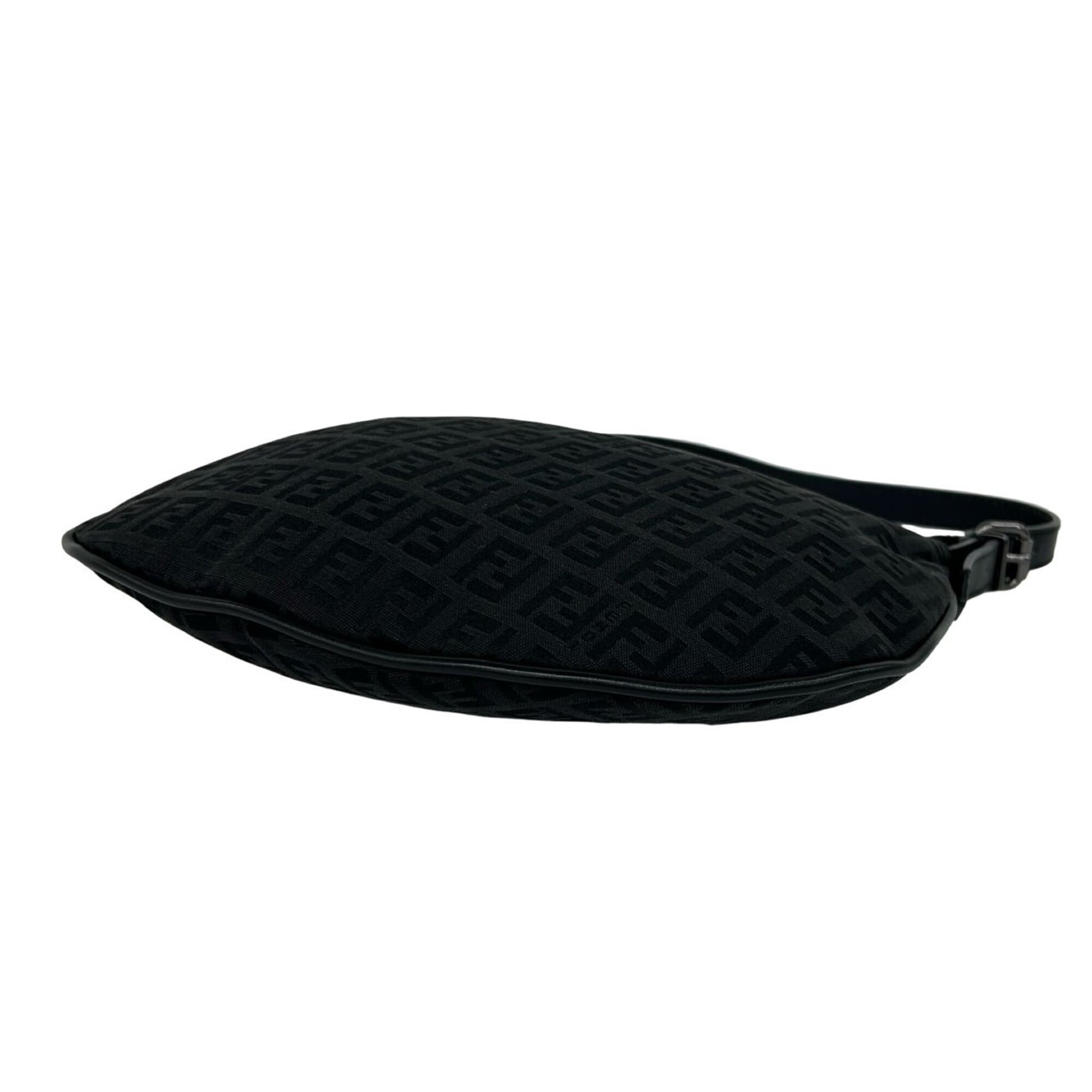 Fendi Black Canvas Leather Handbag Shoulder Bag (Pre-Owned)