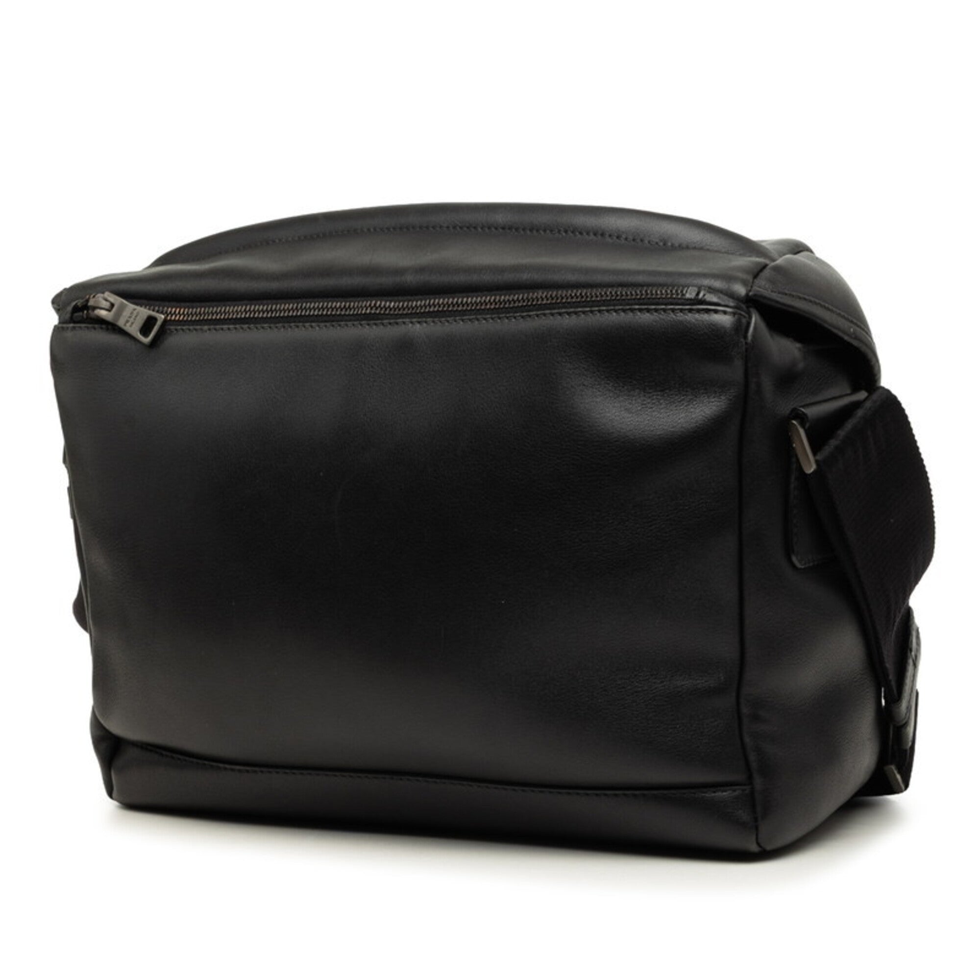 Prada Black Leather Messenger Bag (Pre-Owned)