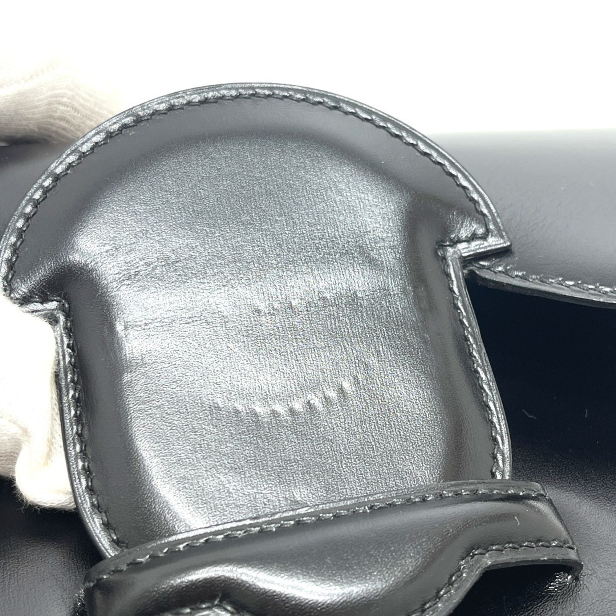 Hermes Black Box Calf Leather Clutch Bag (Pre-Owned)