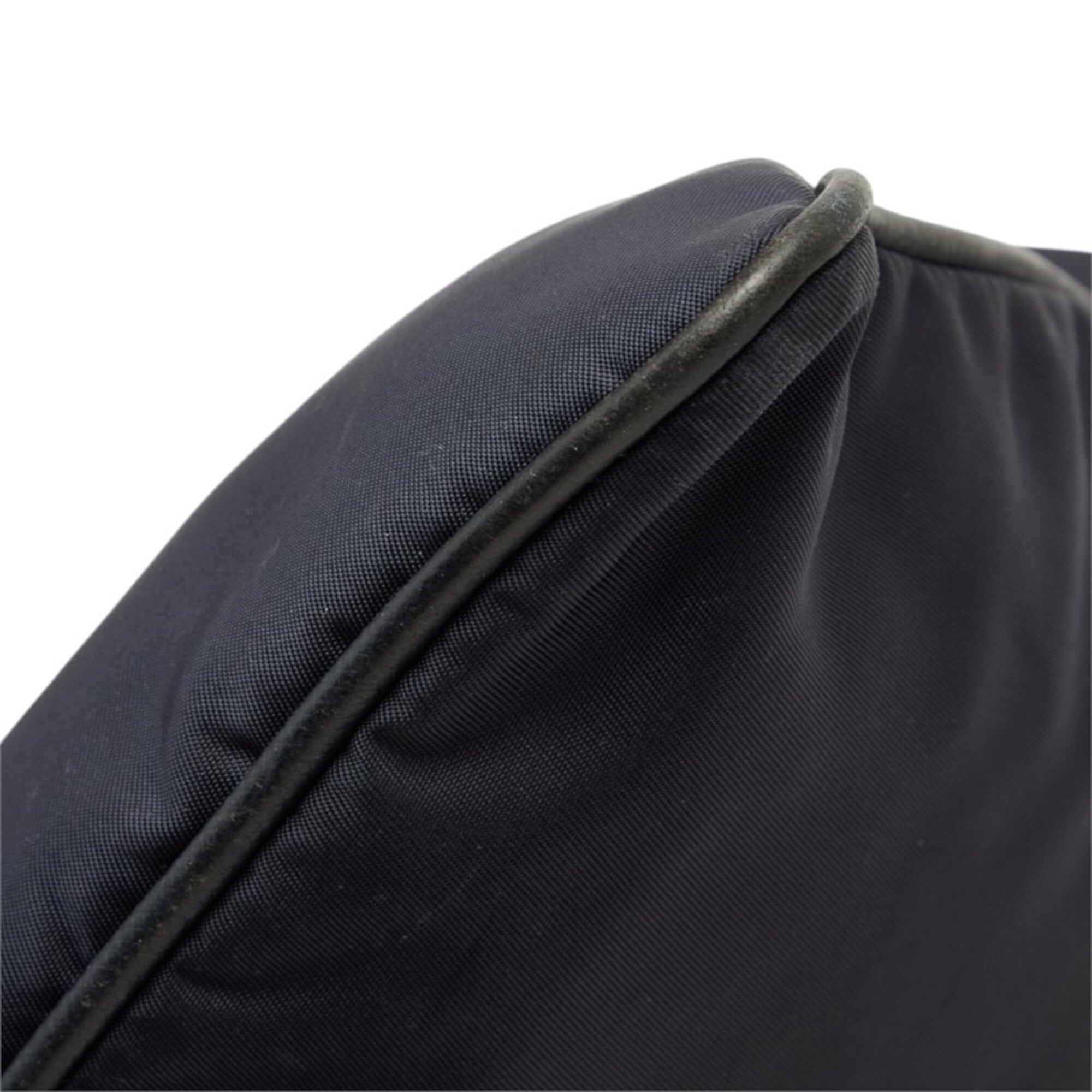 Prada Navy Nylon Leather Shoulder Bag (Pre-Owned)