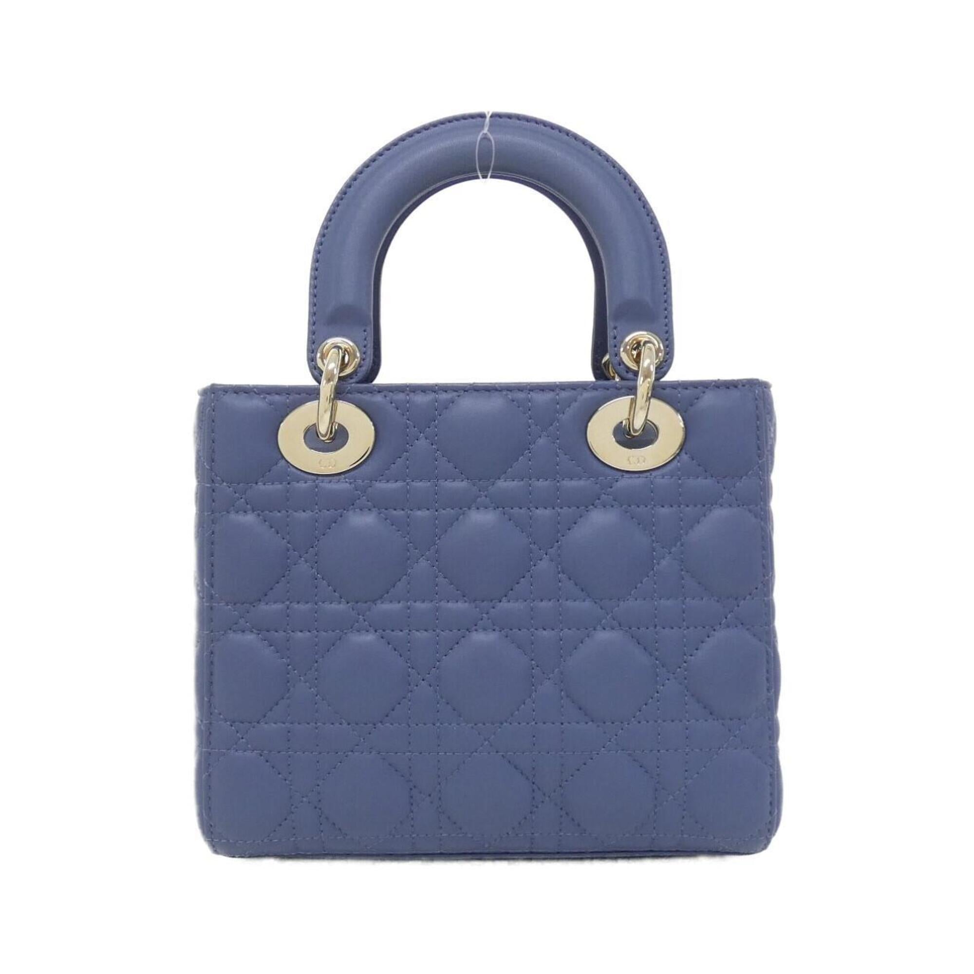 Christian Dior Lady Dior Blue Leather Handbag (Pre-Owned)