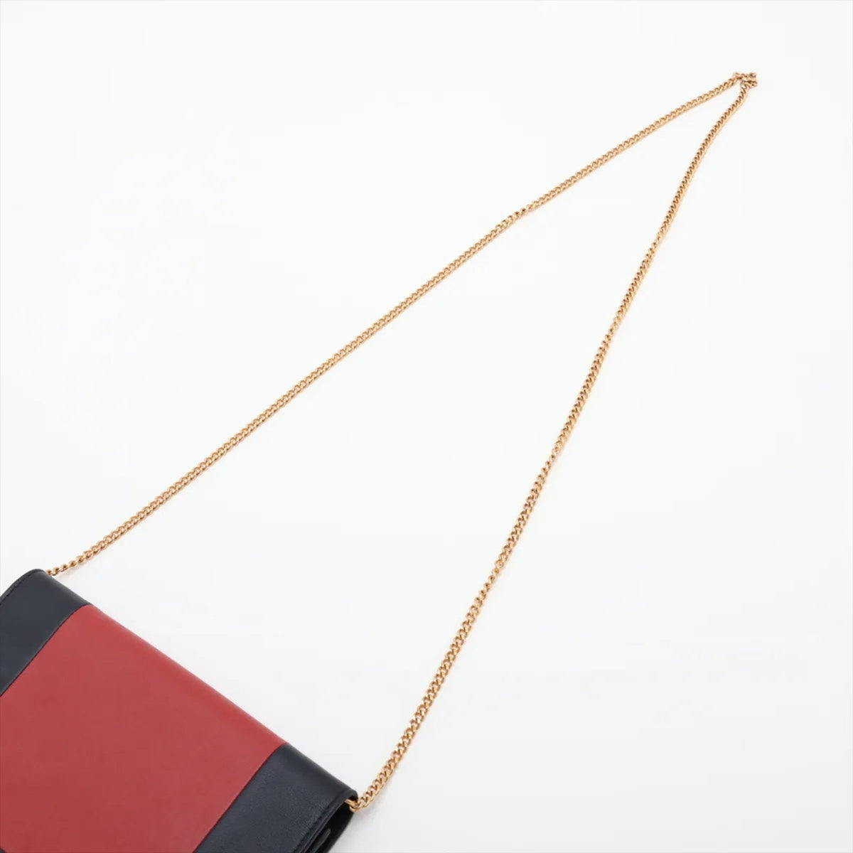 Celine Navy Red Color Leather Crossbody Bag Shoulder Bag (Pre-Owned)