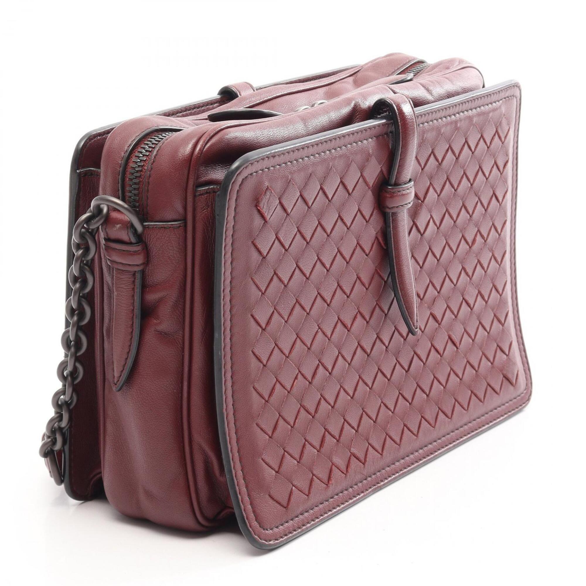 Bottega Veneta Bordeaux Intrecciato Handbag Shoulder Bag (Pre-Owned)