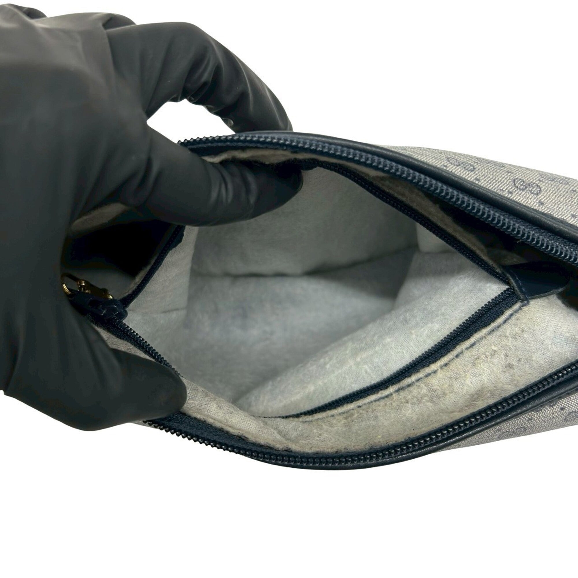 Gucci Navy Pvc Leather Pochette Shoulder Bag (Pre-Owned)