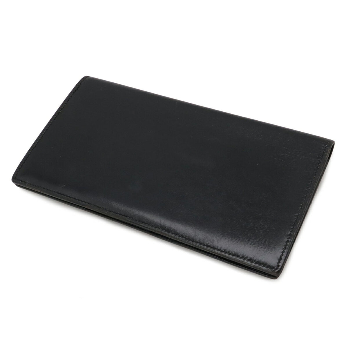 Hermes Osaka Black Box Calf Leather Long Wallet (Bi-Fold) (Pre-Owned)