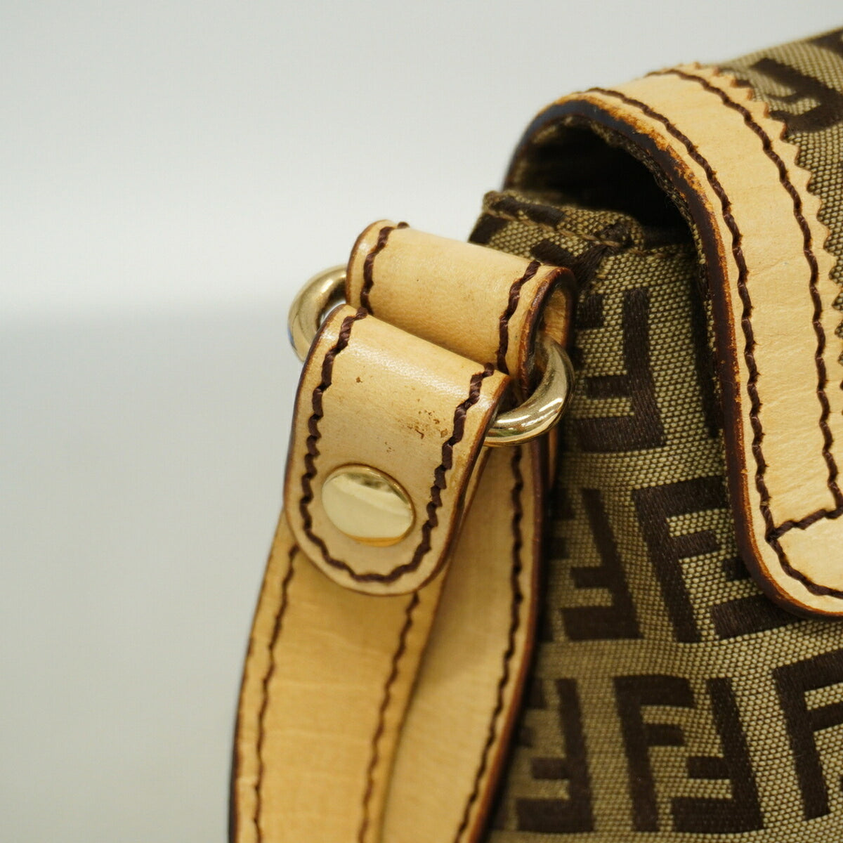 Fendi Brown Nylon Canvas Shoulder Bag (Pre-Owned)