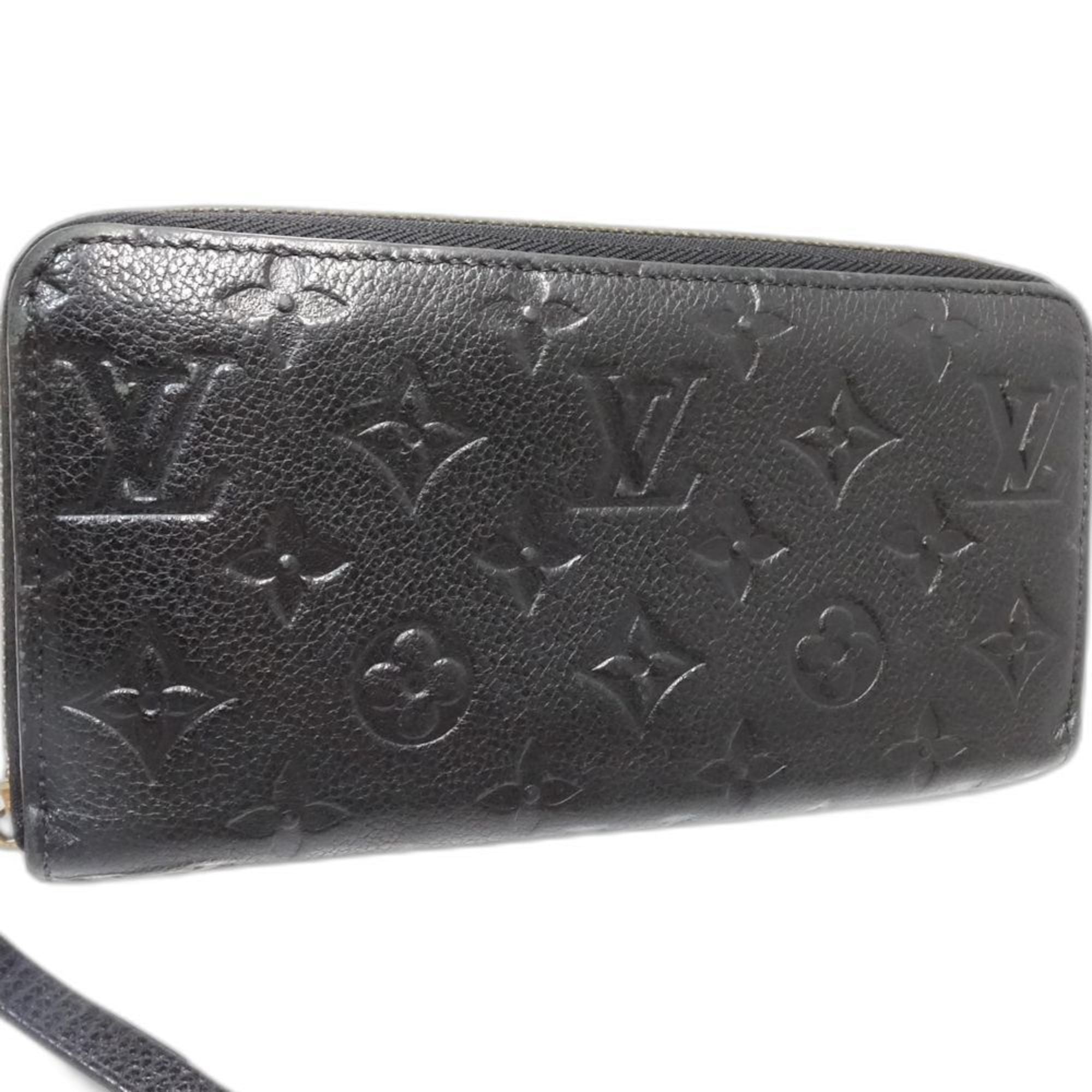 Louis Vuitton Black Leather Long Wallet (Bi-Fold) (Pre-Owned)