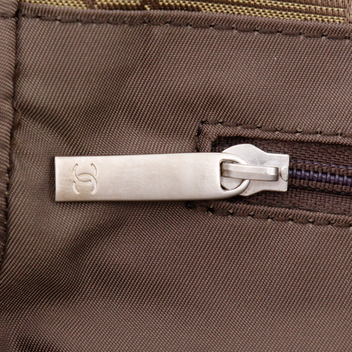 Chanel Khaki Nylon Canvas Tote Bag (Pre-Owned)