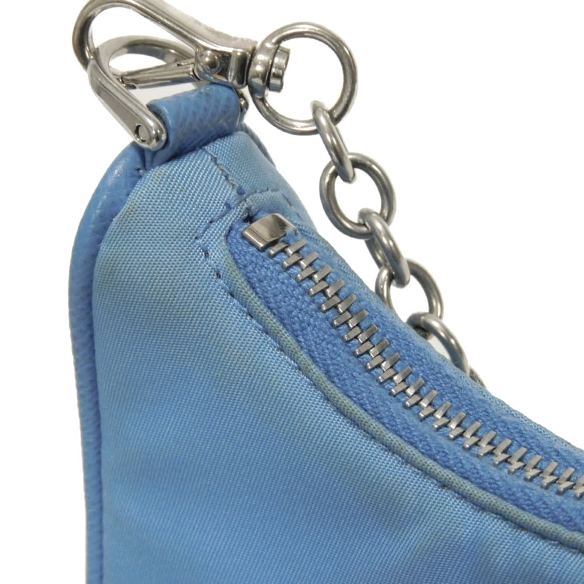 Prada Blue Nylon Pouch Shoulder Bag (Pre-Owned)