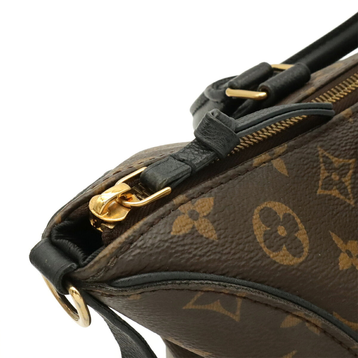 Louis Vuitton Noir Monogram Canvas Leather Handbag Shoulder Bag (Pre-Owned)