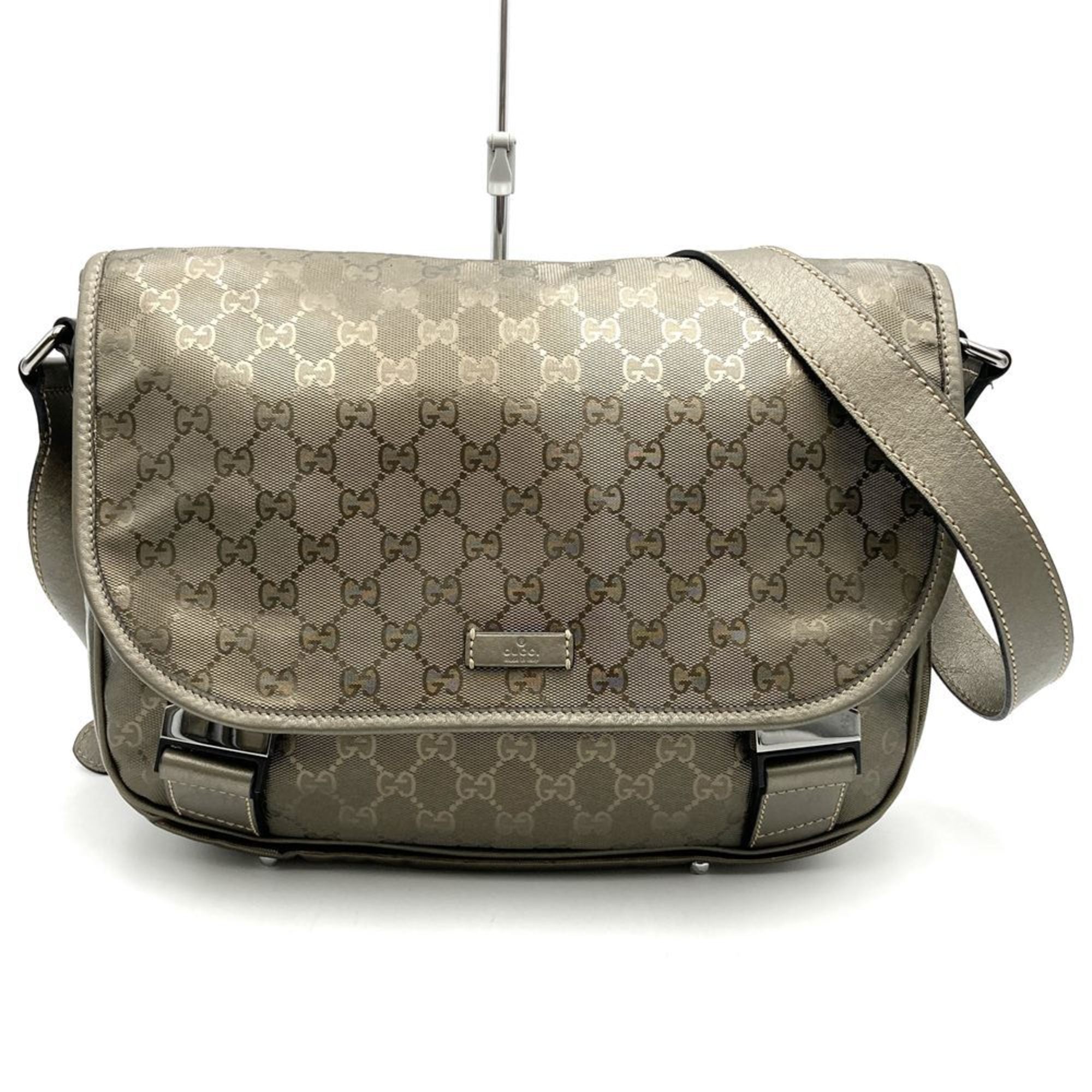 Gucci Gg Imprimé Brown Metallic Gg Imprimé Shoulder Bag (Pre-Owned)